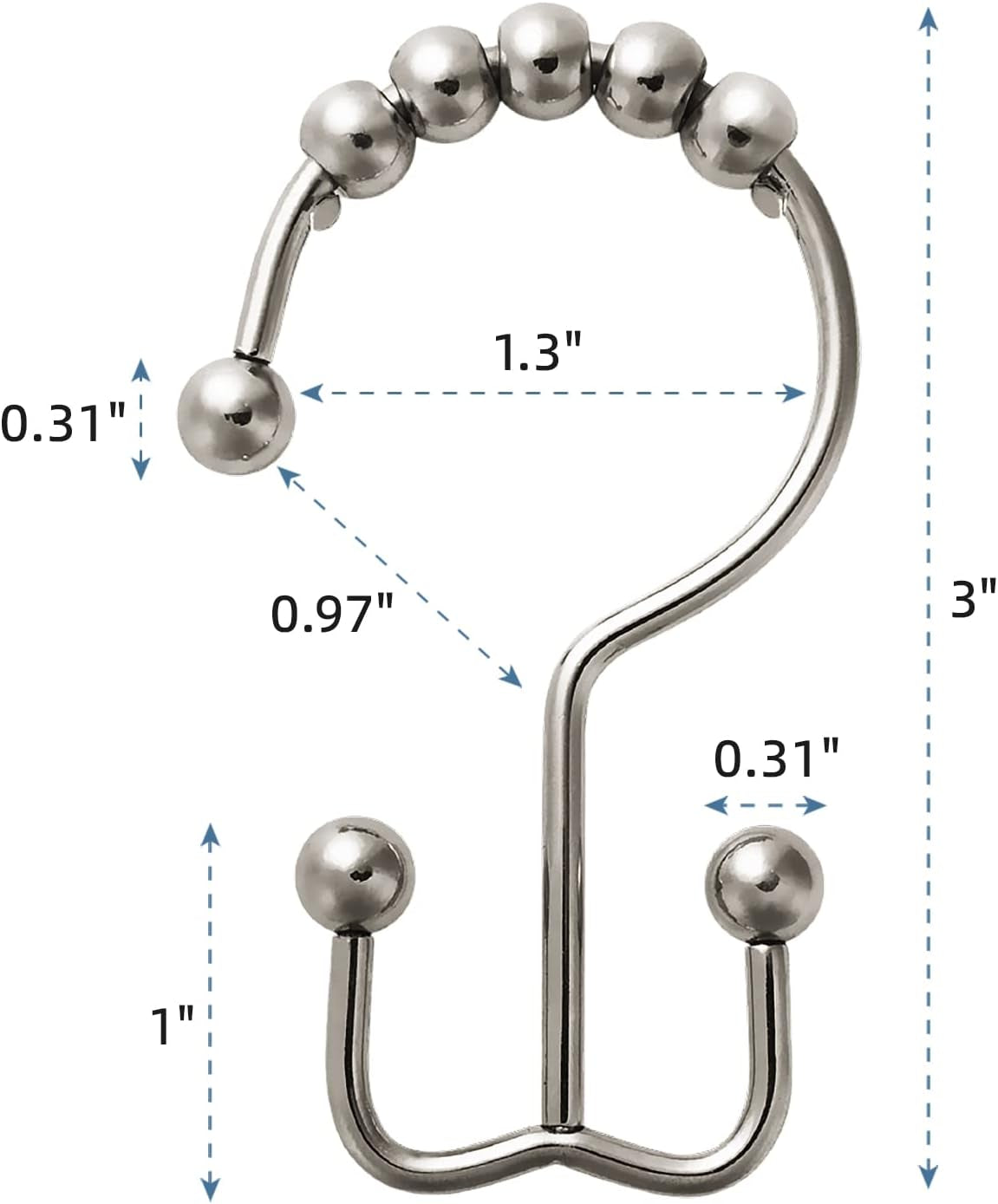 12 Pcs Shower Curtain Hooks and 72 X 72 Beige Shower Curtain Liner