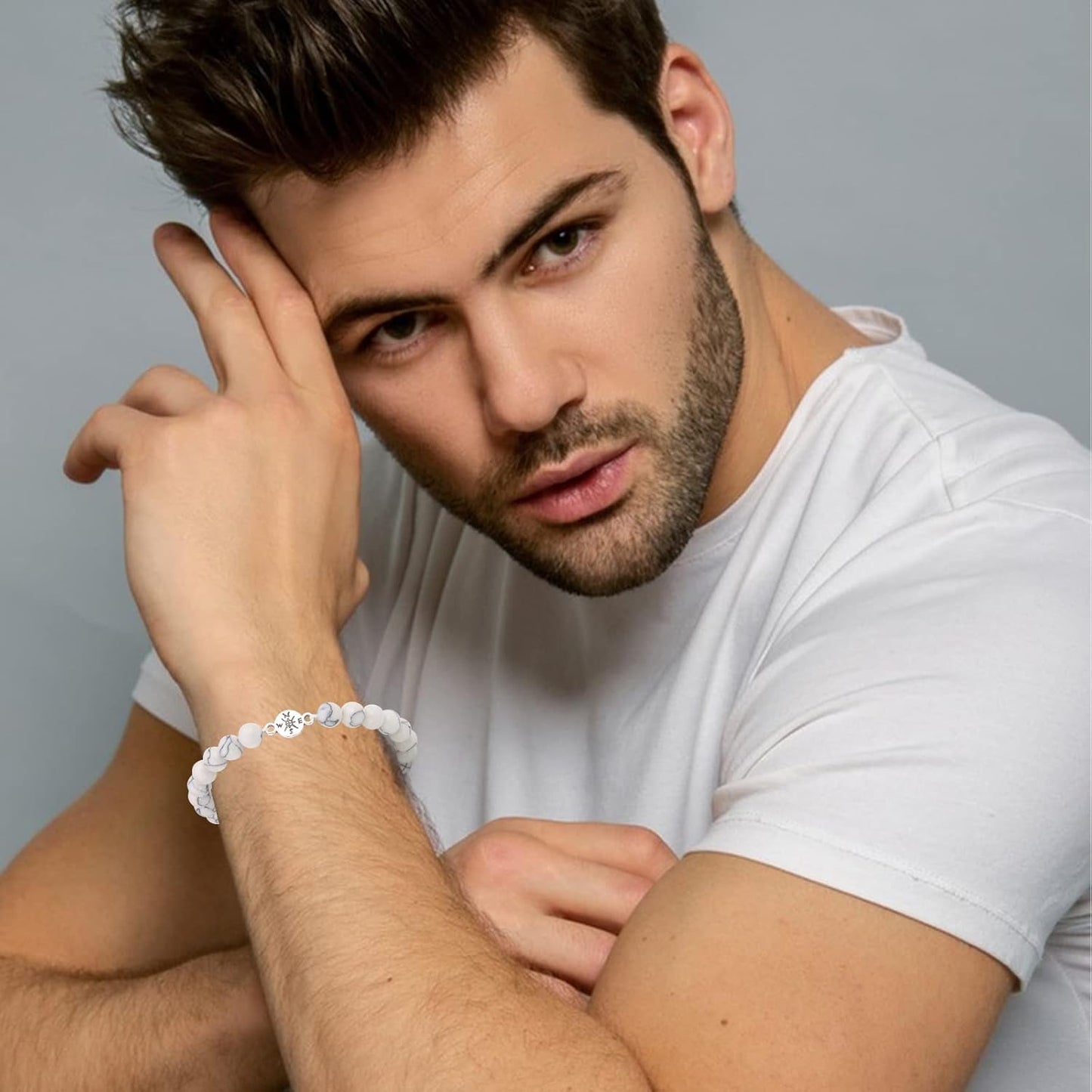 Graduation Compass Bracelets for Her Him,Graduation Gifts for Her,Natural Stone Beads Graduation Bracelet,College Graduation Gifts High School Graduation Gifts for Teen Girls