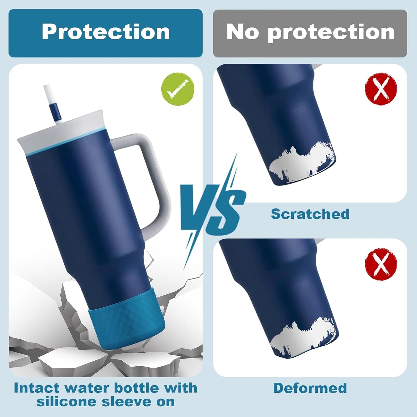 Silicone Boot for Owala 40 Oz Tumbler with Handle, Anti-Slip Protective Sleeve for Stainless Steel Triple Layer Insulated Travel Tumbler Accessories