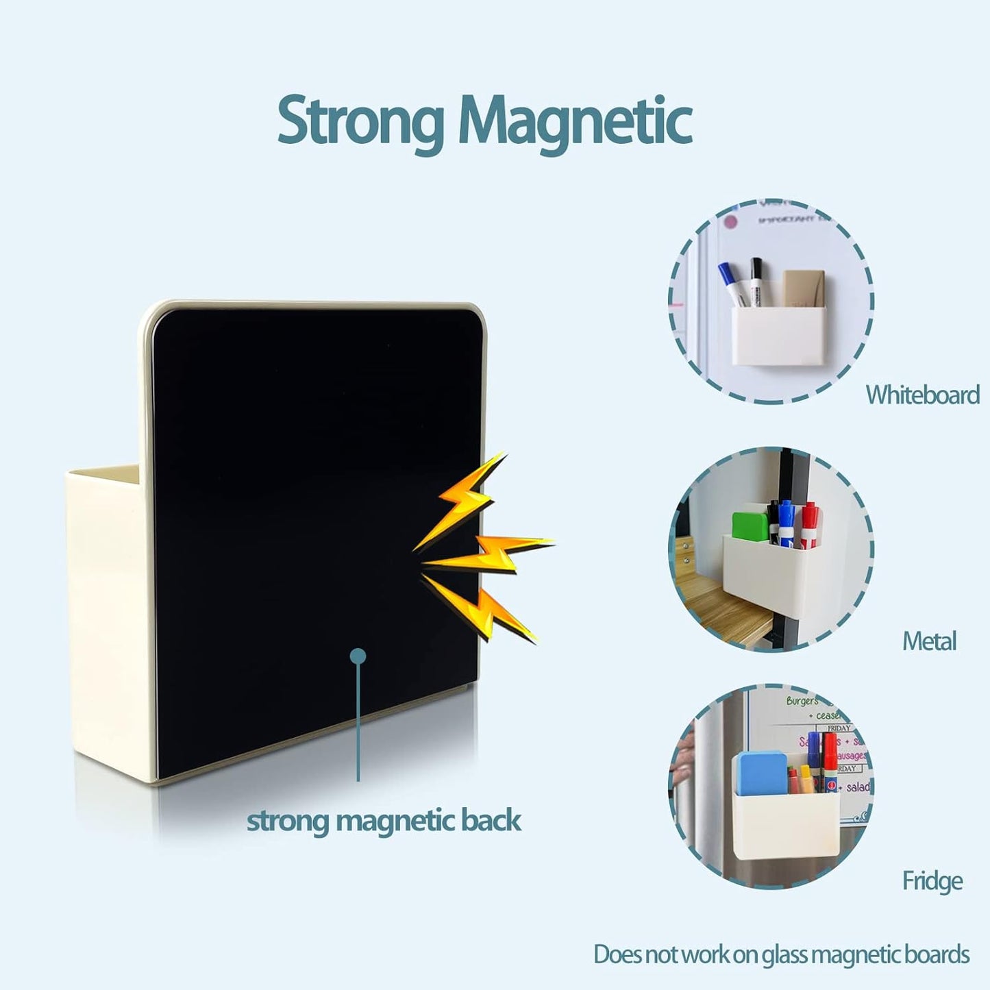 5 Pack Dry Erase Marker Holder Magnetic, Whiteboard Magnetic Marker Holder with Powerful Magnets for Office, Refrigerator, Locker and Metal Cabinets.