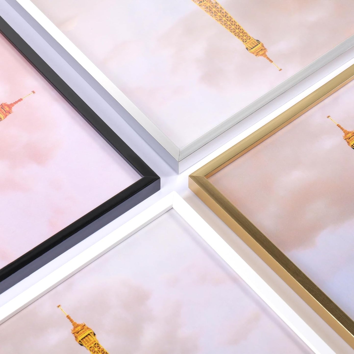 3 Pack 5X7 Picture Frame Gold Bundle with 4X6 Brown Frames