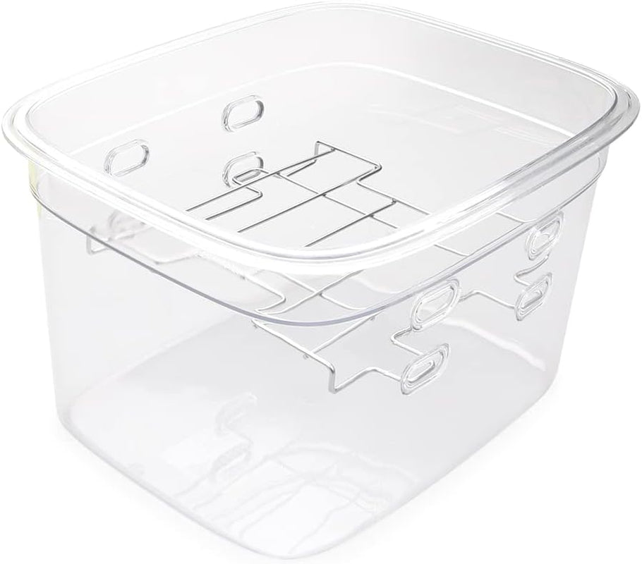 Sous Vide Container 12 Quarts with Collapsible Hinge Lid and Removable Built-In Rack Compatible with Anova Nano AN400 and AN500-US00 and Instant Pot and Breville Joule Sous Vide Cooker