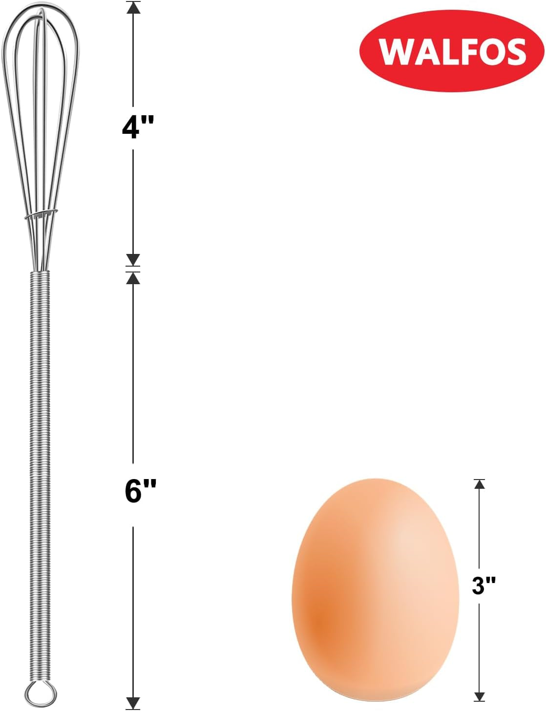 Long Small Whisks Skinny Little Whisk 10 Inch Tiny Mini Whisk with Long Handle for Mixing Sauces, Coffee, Cooking,Beating, Blending Ingredients,