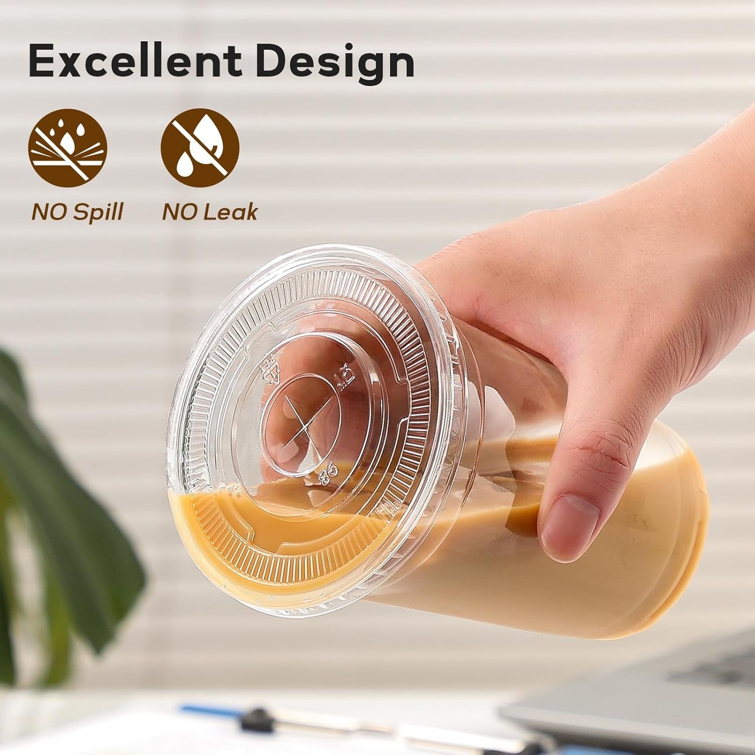16 Oz Plastic Cups with Lids and Straws, 50 Pack, Disposable Iced Coffee Cups with Lids, Clear Cups with Lids for Cold Drinks, Iced Tea, Milkshakes, Smoothies - Durable & BPA Free