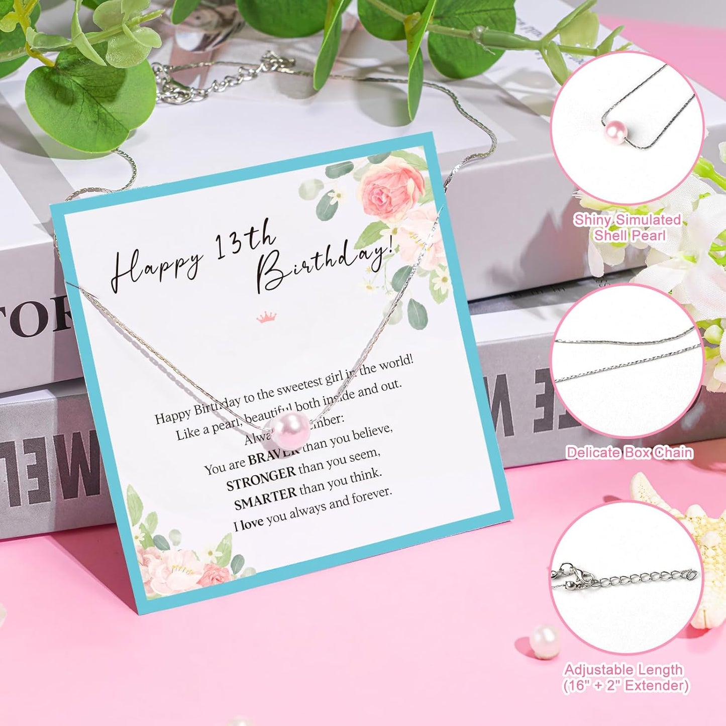 13Th Birthday Gifts for Girls – Gift Set for 13 Year Old Girl with Glass, Jewelry, Bracelet, Socks, Makeup Bag – Teen Girl 13Th Birthday Decorations – Present for Daughter, Niece, Granddaughter
