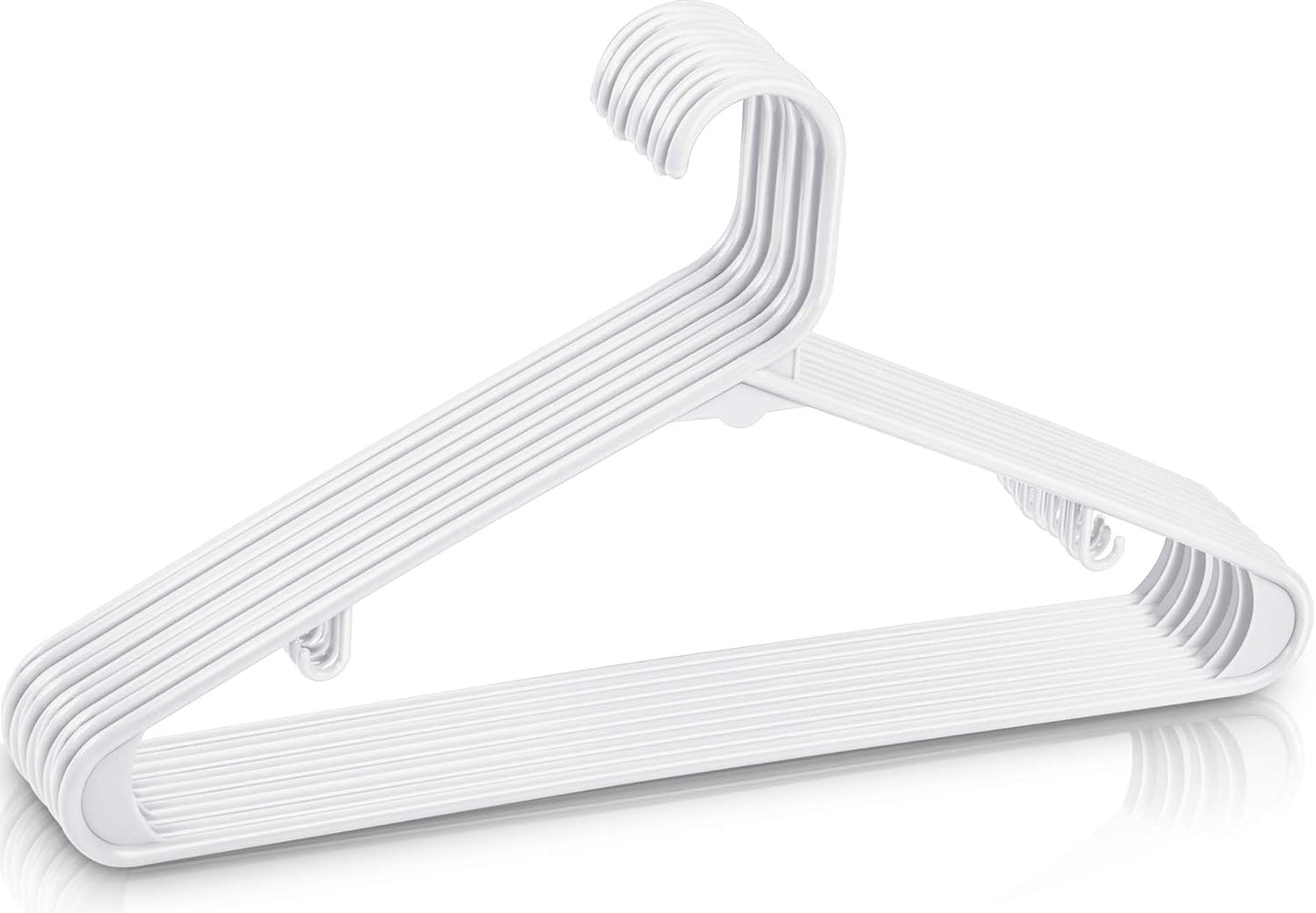 Plastic Hangers 20 Pack - Clothes Hanger with Hooks - Durable & Space Saving (White)