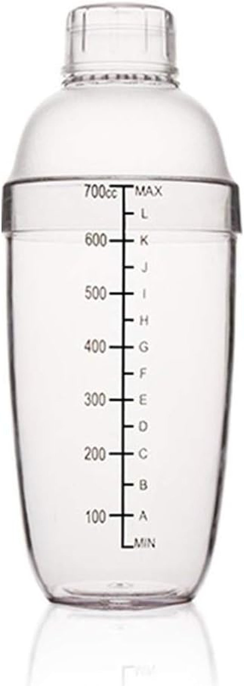 Plastic Cocktail Shaker, Hand Drink Mixer Boba Tea Shaker Cup with Scales,Bar Tool Transparent (24 Oz / 700Cc)