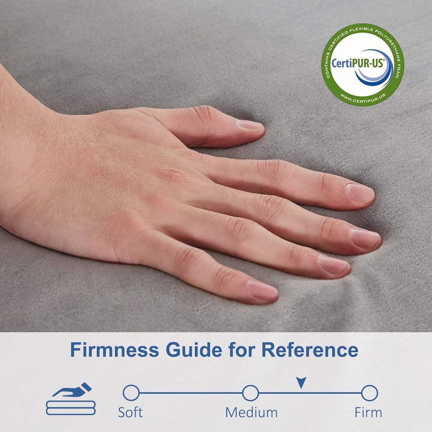 Tri Folding Mattress Foam Topper 4" Thickness Floor Cot Mattress, Guset Bed with Removable&Machine Washable Cover and Lining, Certipur-Us Certified 25 X 75 Inch