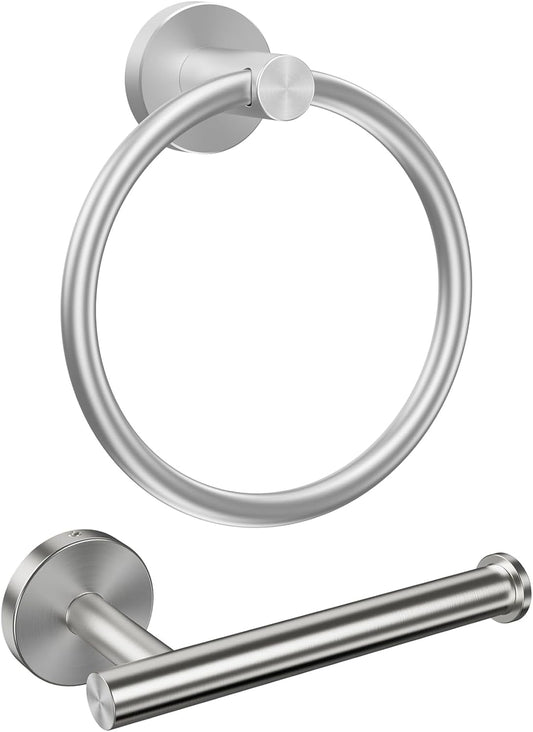 Towel Holder for Bathroom Wall & Toilet Paper Holder Wall Mount Silver Bathroom Toilet Paper Roll Holders 304 Stainless Steel Tissue Holder