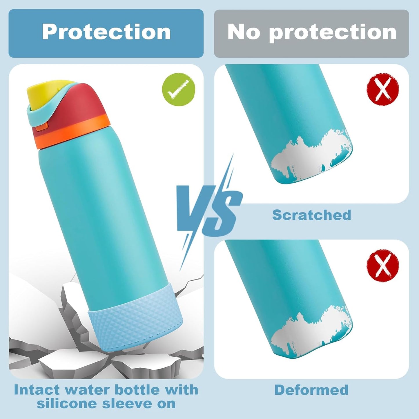 Silicone Boot for Owala Water Bottle 40 Oz, Anti-Slip Protective Sleeve for Freesip/Twist/Flip Stainless Steel Water Bottles Accessories