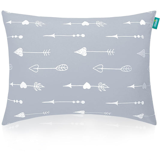 Kid Travel Pillow for Sleeping, Kid Pillow 14" X 19" for Toddler Bed, Soft & Skin-Friendly Small Pillows for Sleeping, Toddler Use Only, Age 2 to 5 (Light Grey Arrow)