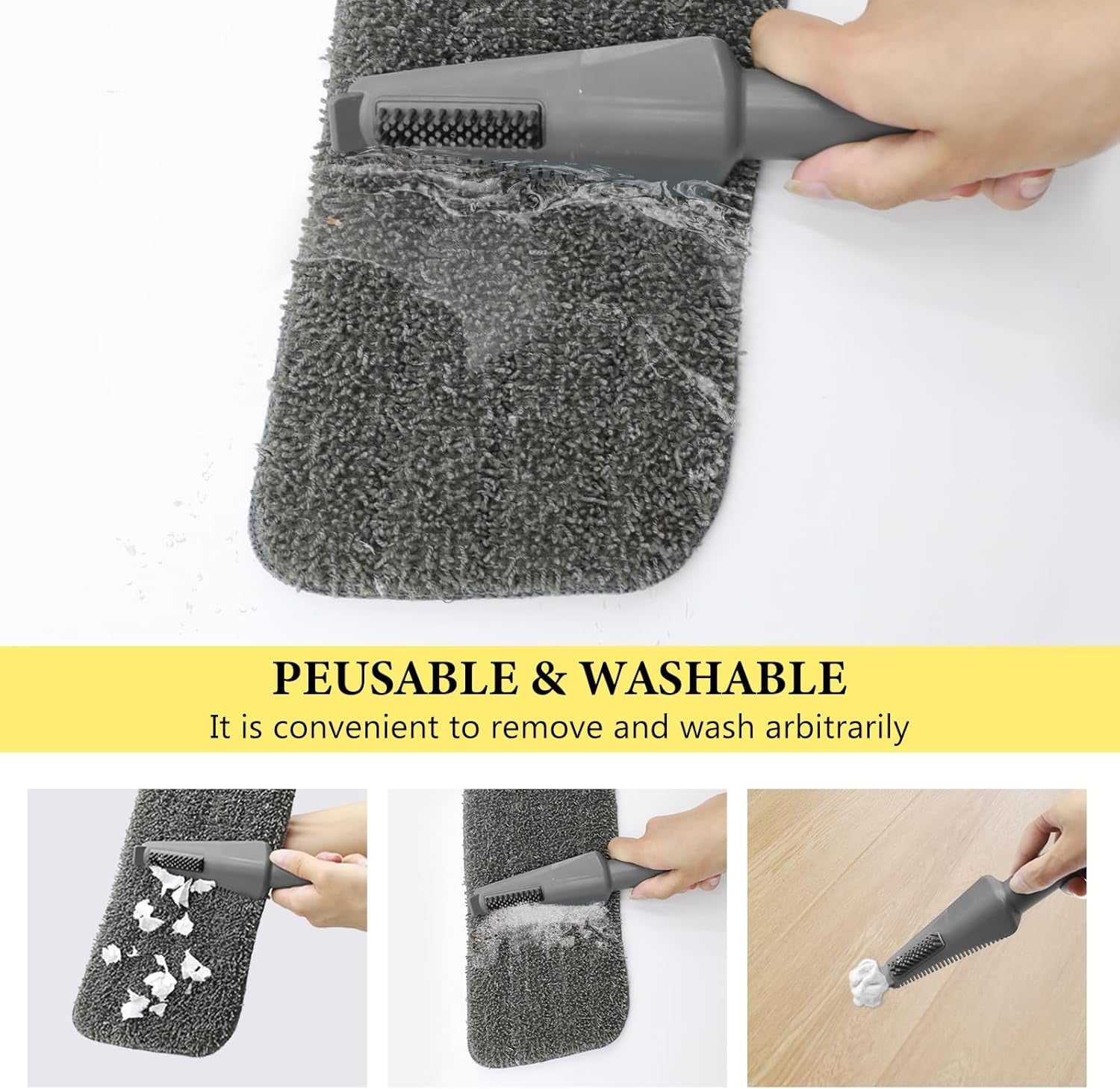 Spray Mop for Floor Cleaning, Dust Mop with 3 Pcs Washable Pads and 400 Ml Refillable Bottle for Household or Commercial Use Wet Mop for Hardwood Laminate Tile Ceramic