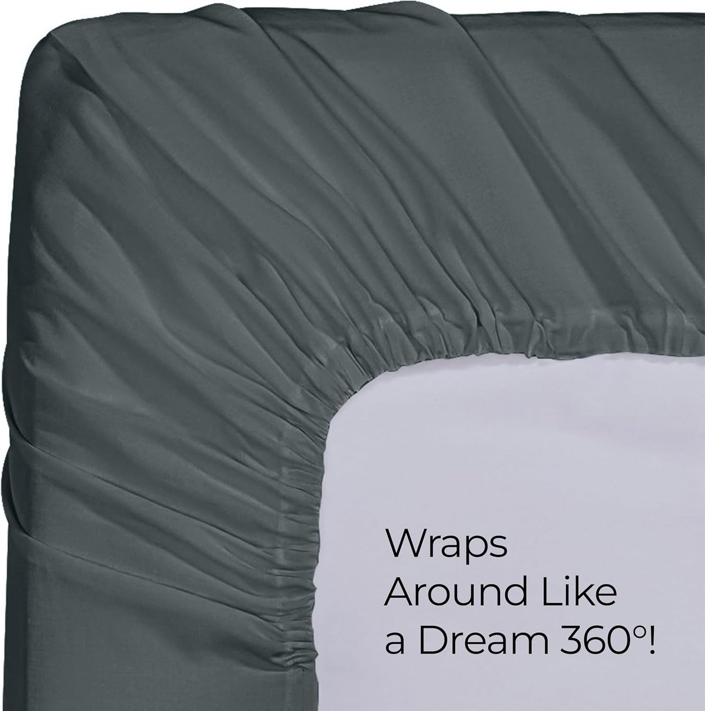 Queen Fitted Sheet - Bottom Sheet - Deep Pocket - Soft Microfiber - Shrinkage and Fade Resistant - Easy Care -1 Fitted Sheet Only (Grey)