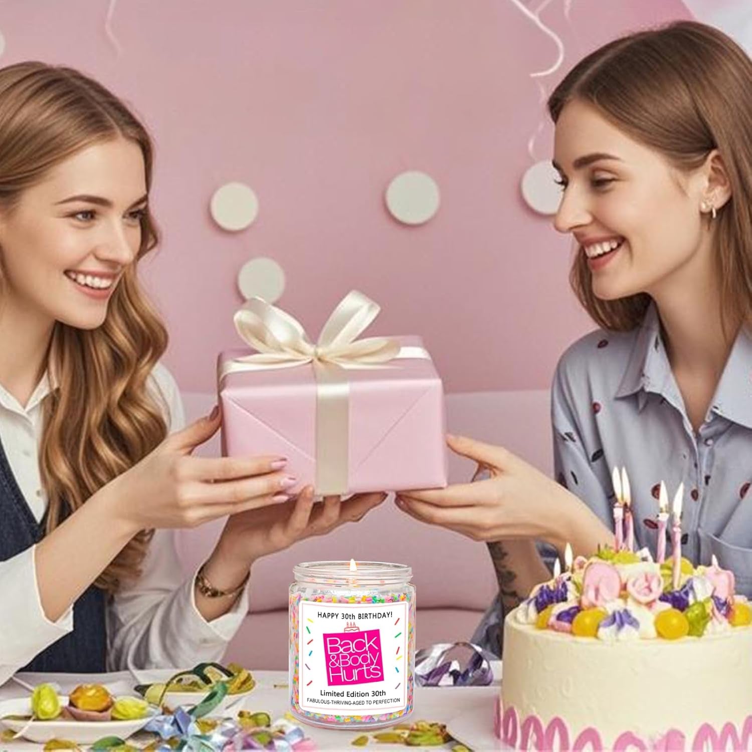 30Th Birthday Decorations Gifts for Her Him, Happy 30Th Birthday Candle Gift for Women Men, Funny 30 Years Old Ideas- Vanilla Candles