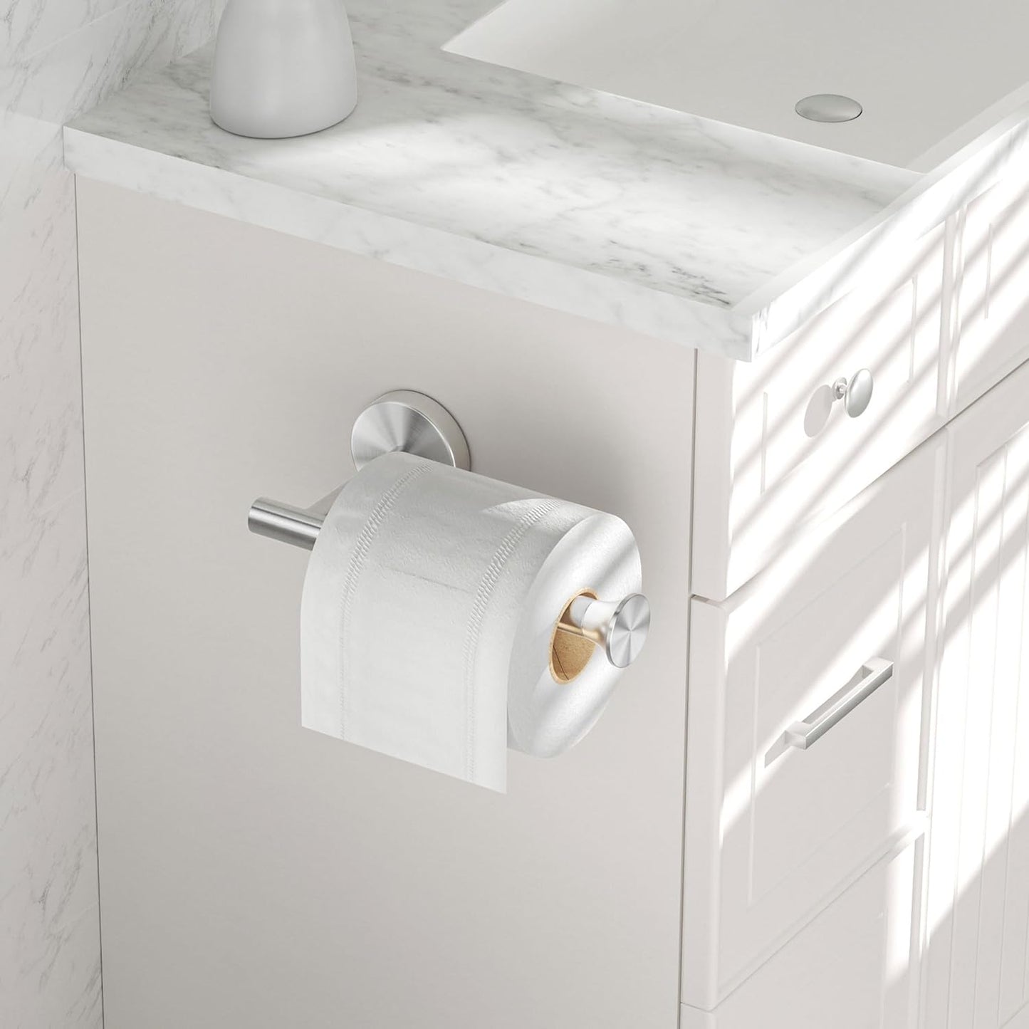 Toilet Paper Holder Silver Wall Mount Stainless Steel for Bathroom Kitchen Brushed Nickel