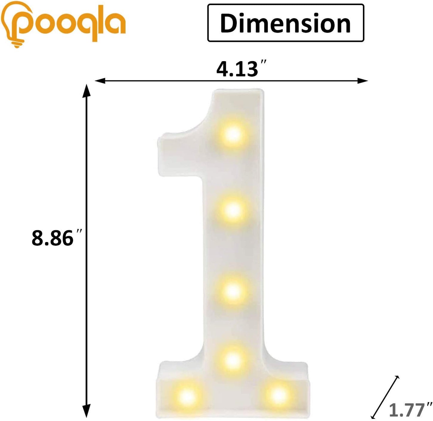 LED Light up Numbers, Warm White and Cool White Decorative Lighted Marquee Numbers, Light up Numbers for 1St Birthday, Boys Girls, Party, Wedding, Bar, Night Light, Room Decor, Number 1