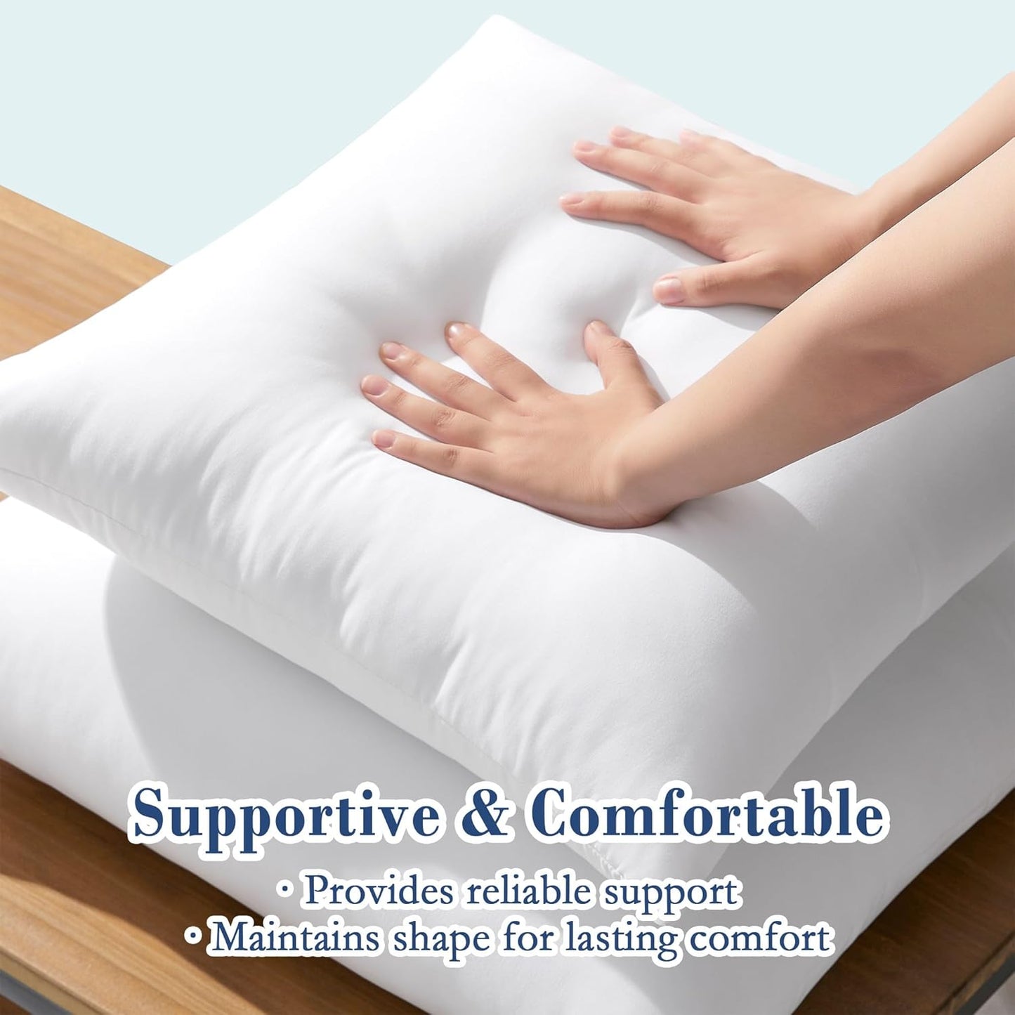 ® 20X20 Outdoor Pillow Inserts, Set of 2, Fluffy Soft Water-Resistant down Alternative Square Form Sham Stuffer for Porch Swing Sofa Couch Cushion Patio Furniture