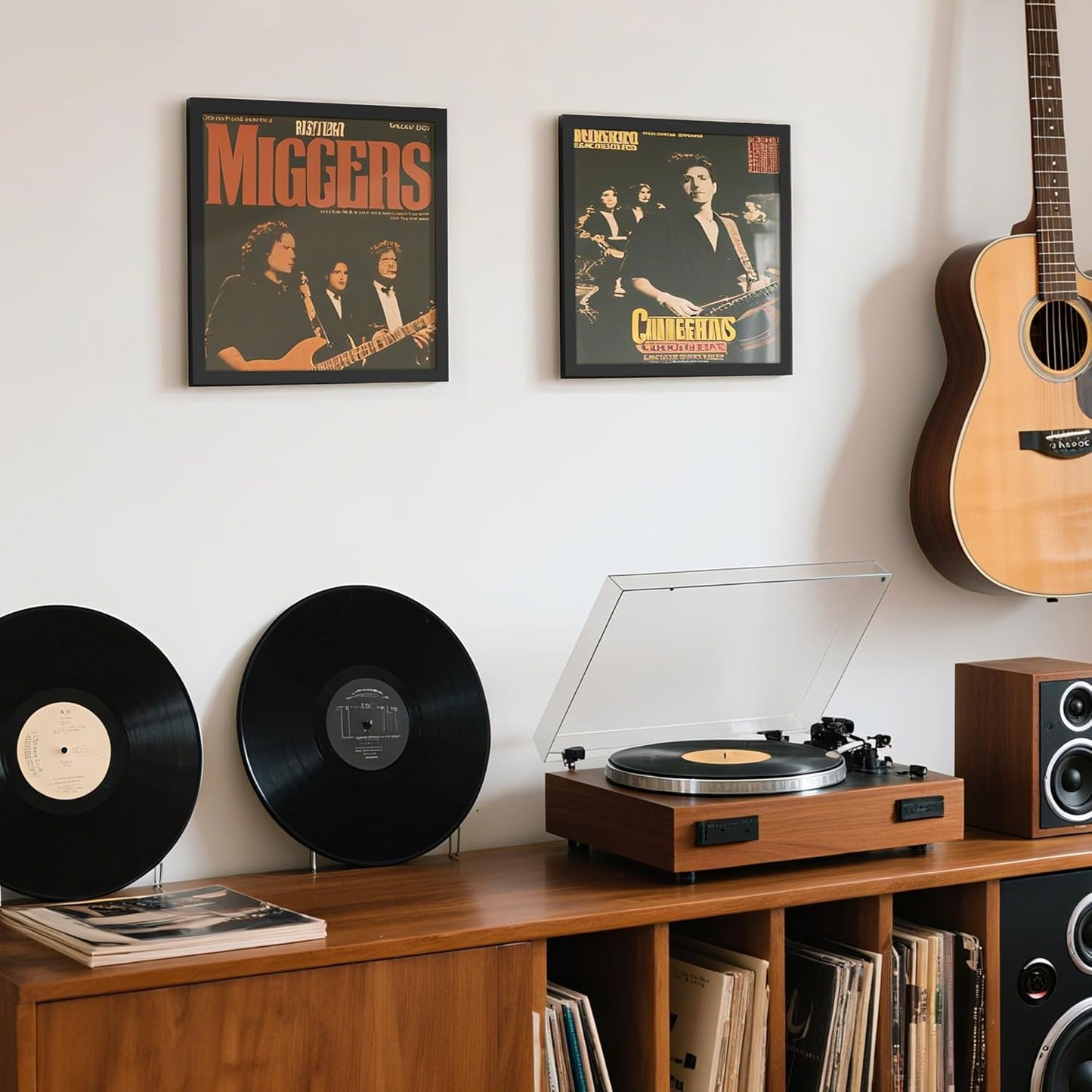 12.5X12.5 Record Frame, Vinyl Frames for 12Inch Album Cover, Wall Display for Home Decor, Black, 2 Pack