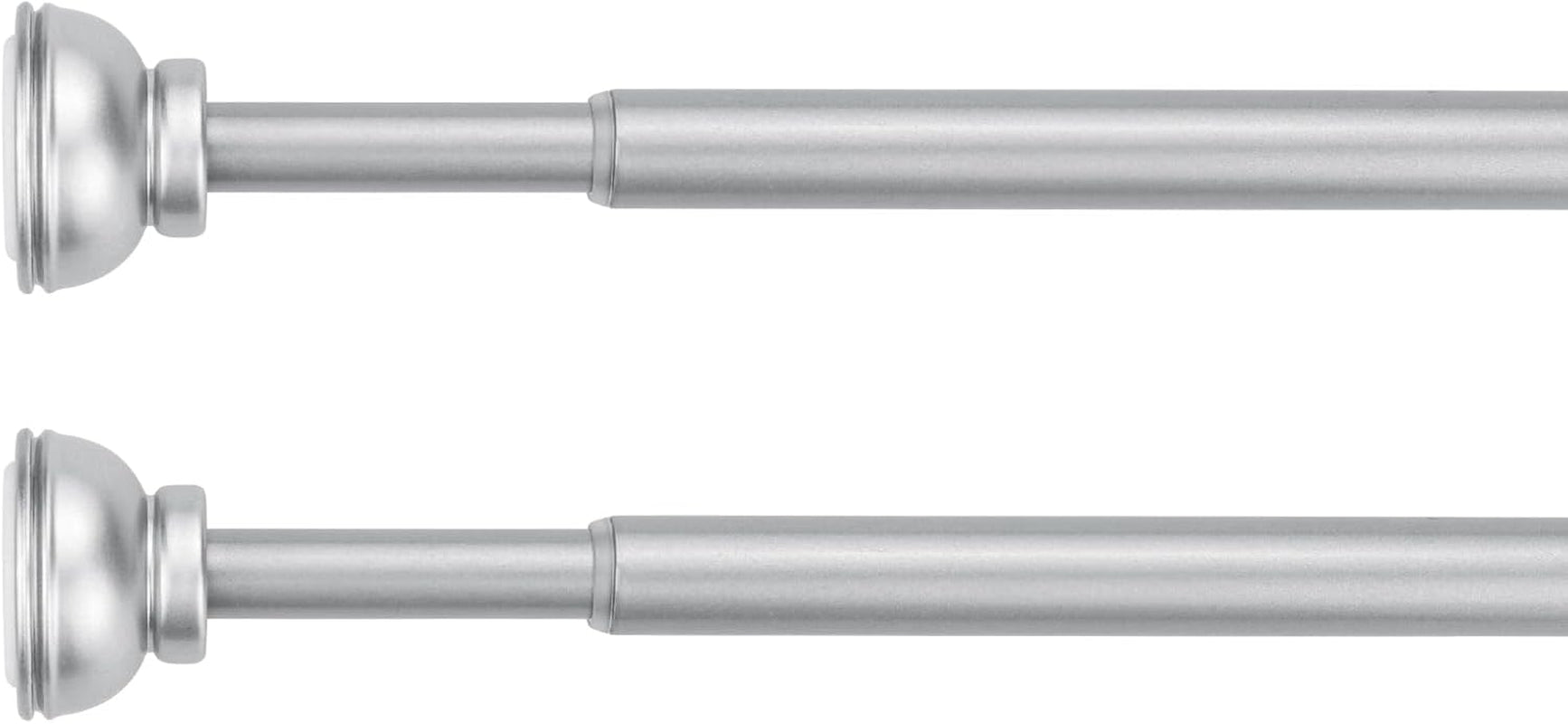 2 Pack Spring Tension Rod, 1/2-Inch Decorative Tension Drapery Rod for Window, Nickle, (17-26 Inches)