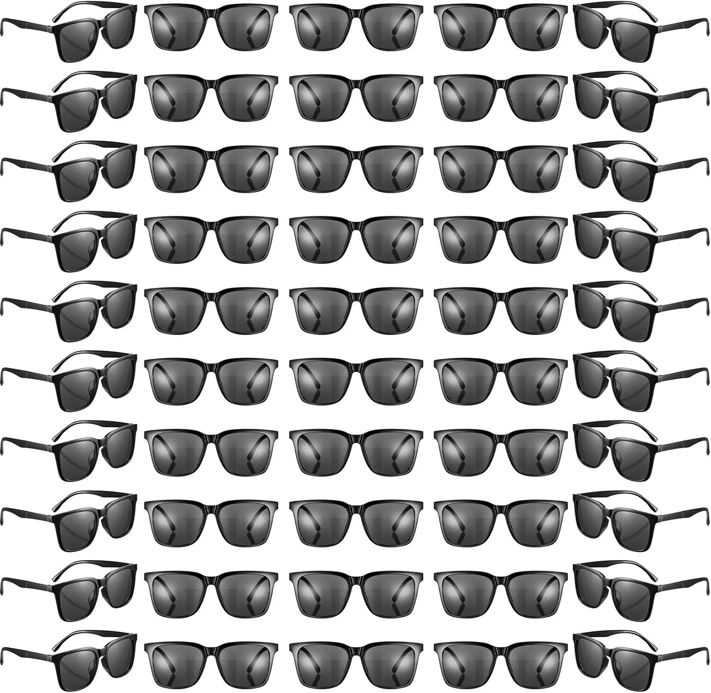 Bulk 50 Pack Neon Vintage Retro Sunglasses - Classic Eyewear for Adult Party Favors