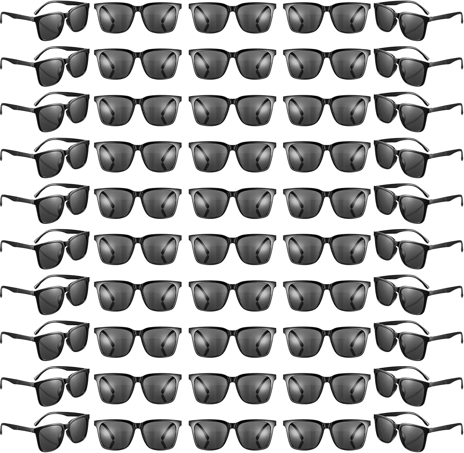 Bulk 50 Pack Neon Vintage Retro Sunglasses - Classic Eyewear for Adult Party Favors
