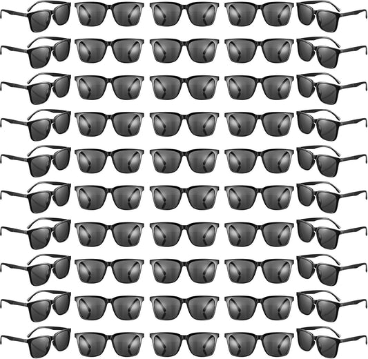 Bulk 50 Pack Neon Vintage Retro Sunglasses - Classic Eyewear for Adult Party Favors