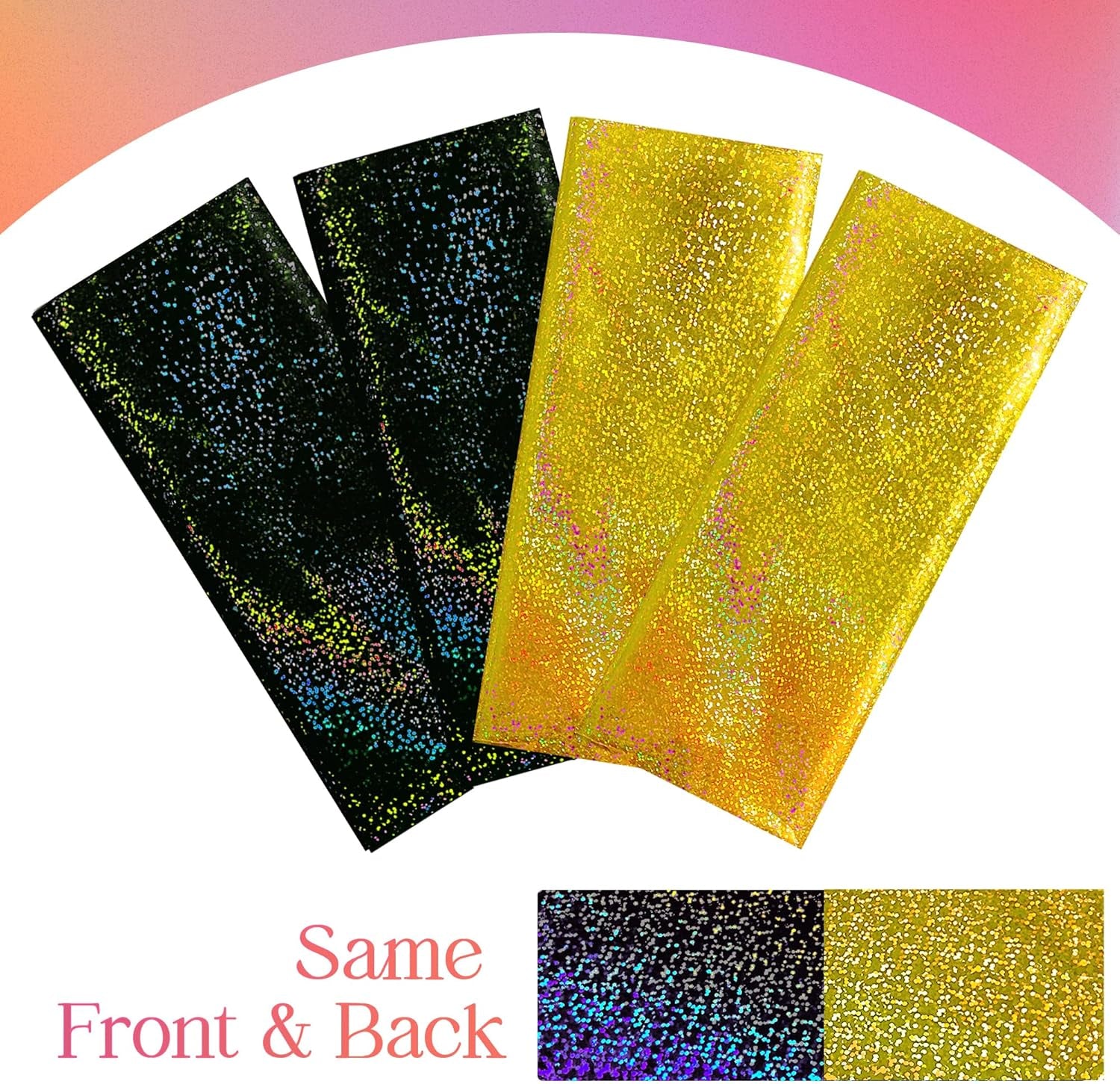 Holographic Laser Tablecloth Set - Waterproof and Easy to Clean - Perfect for Halloween, Bachelorette, Mermaid, Birthday, Wedding, and Anniversary Celebrations (Black & Gold, Set of 2)
