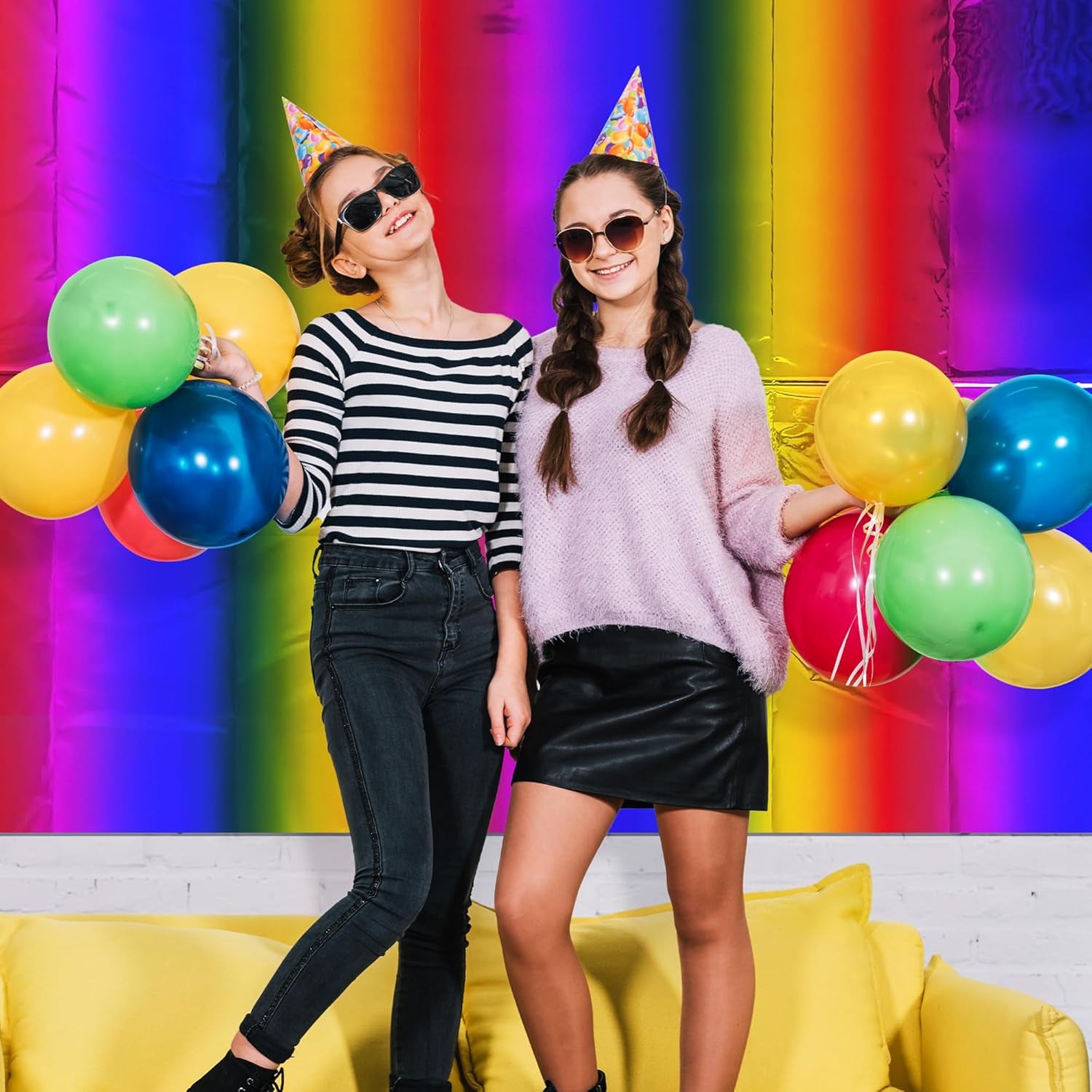 Set of 2 Disposable Tie-Dye Rainbow Tablecloths, 54 x 72 Inches, Colorful Plastic Covers for Celebrations, Weddings, and Events