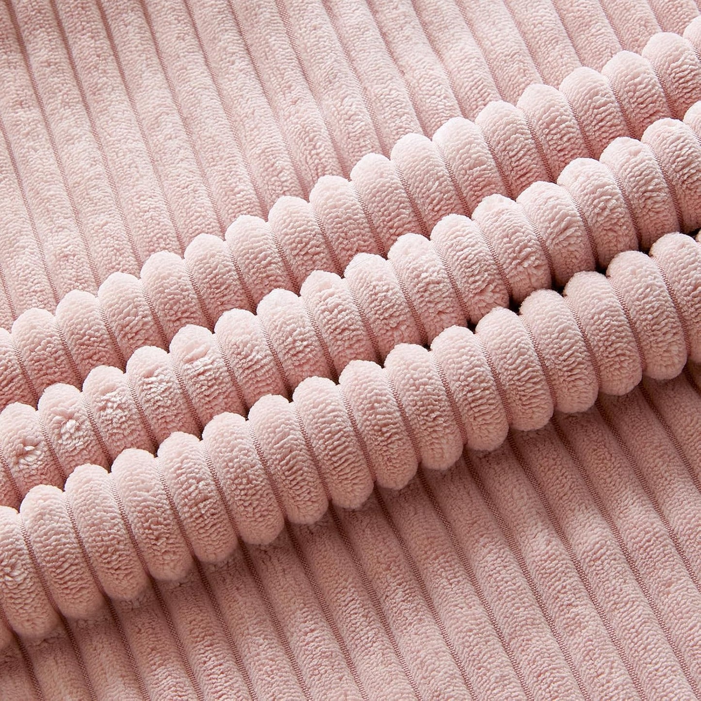 Set of 2 Blush Pink Boho Lumbar Rectangle Decorative Throw Pillow Covers 12X20 Inch with Diagonally Pattern for Couch Bed Sofa, Soft Corduroy Accent Modern Farmhouse Home Decor 30X50 Cm