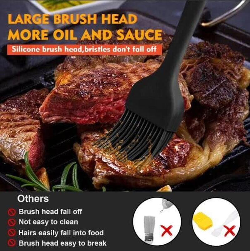 Silicone Basting Pastry Brush, Heat Resistant Pastry Brush, Great for BBQ Grill Baking Kitchen Cooking, Strong Steel Core and One-Pieces Design, BPA Free and Dishwasher Safe (11 Inch)