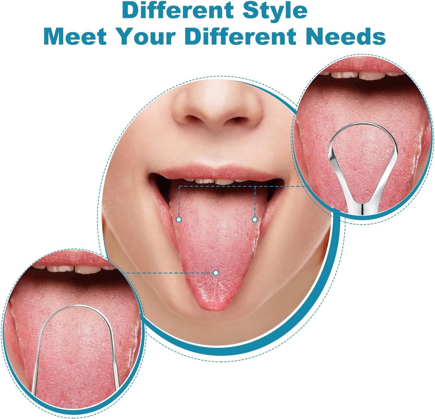 3 PCS Metal Tongue Scraper, Tongue Scrapers for Adults, Stainless Steel Tounge Scrappers, Tounge Scraper, Portable Tongue Scrappers