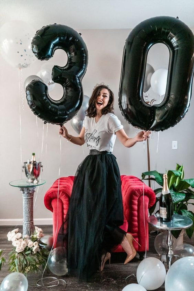 Black Number 0 Balloon 40 Inch, 0 Balloon Number for 10Th 20Th 30Th 40Th 50Th 60Th Birthday Decorations, Black Party Supplies
