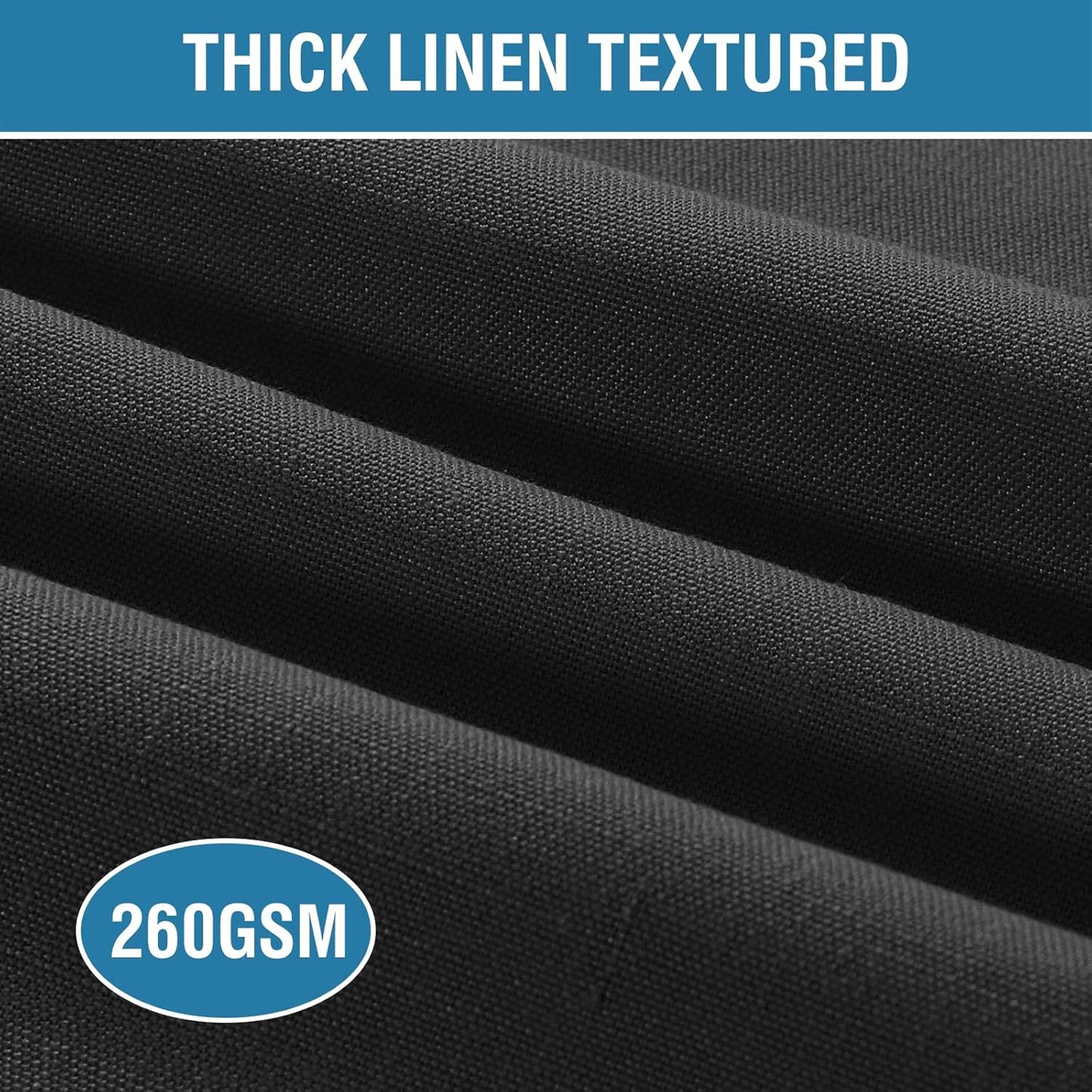 Linen Placemats Set of 4 Premium Solid Table Placemats for Dining Table Spill-Proof Waterproof Table Mats Heat-Resistant Kitchen Table Mats Washable, 12X18 Inches, Black