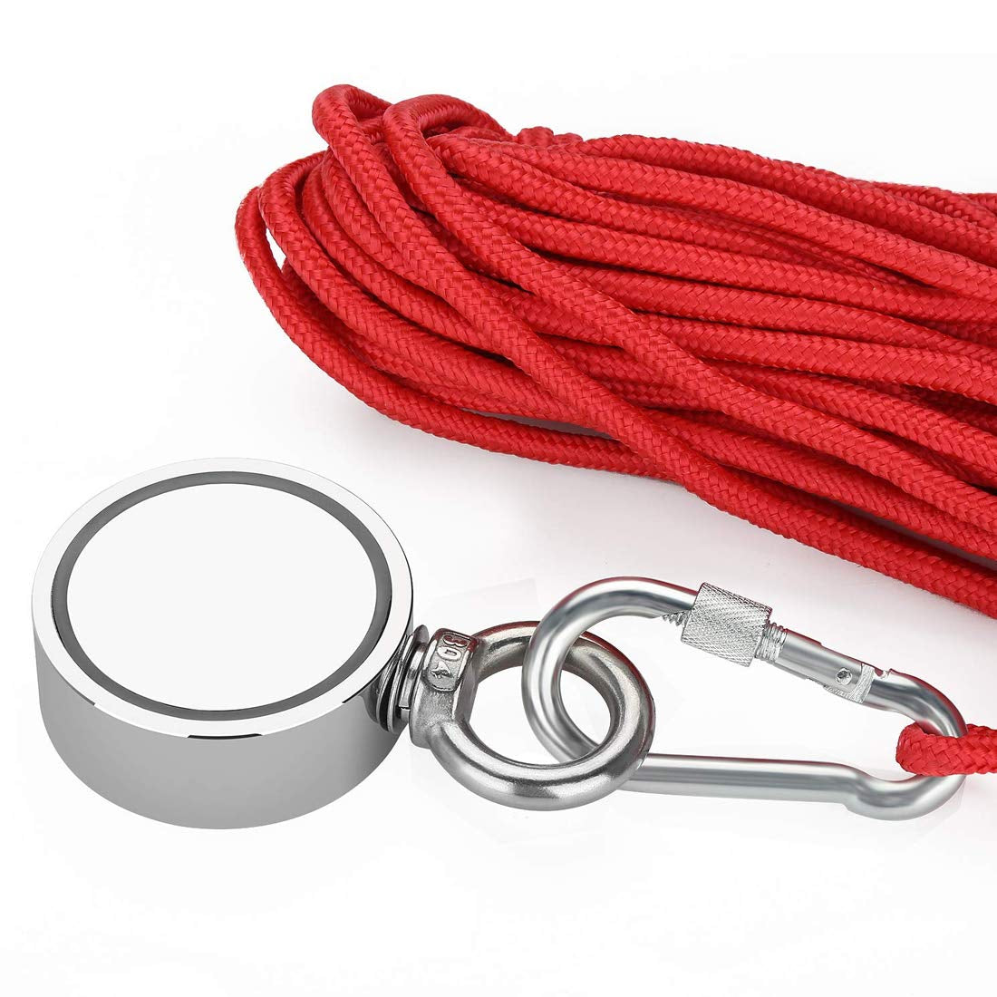 Heavy-Duty Neodymium Magnet Fishing Kit with 1000LBS Pulling Force, Double-Sided Magnets, 20M Durable Rope, and Protective Gloves