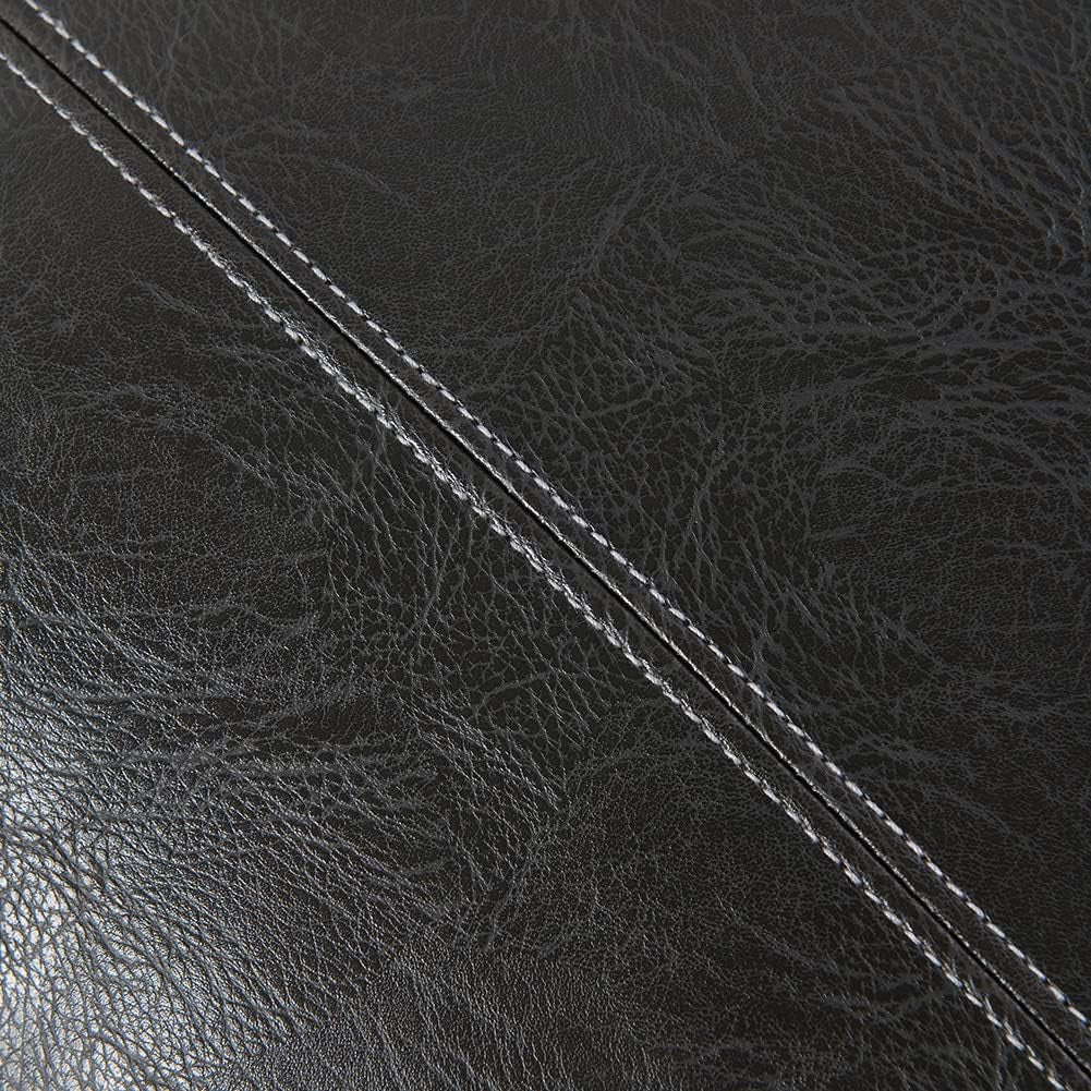 Dark Gray Lumbar Waterproof Faux Leather Decorative Throw Pillow Covers 12X20 Inch for Outdoor Couch Bed, Modern Farmhouse Boho Home Decor, Grey Hand Stitched Cushion Case 30X50 Cm