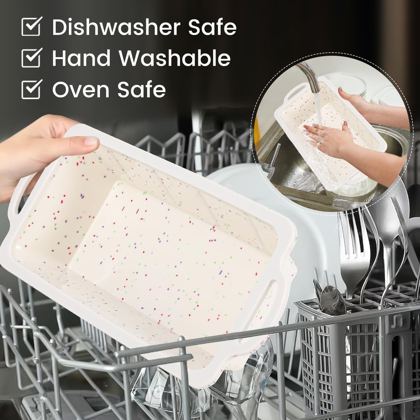 Silicone Loaf Pan with Metal Frame, Nonstick 10 X 4.8 X 2.3 Inch Silicone Bread Pan for Baking Homemade Loaf, Bread, Meatloaf, Cake, Sandwich BPA Free