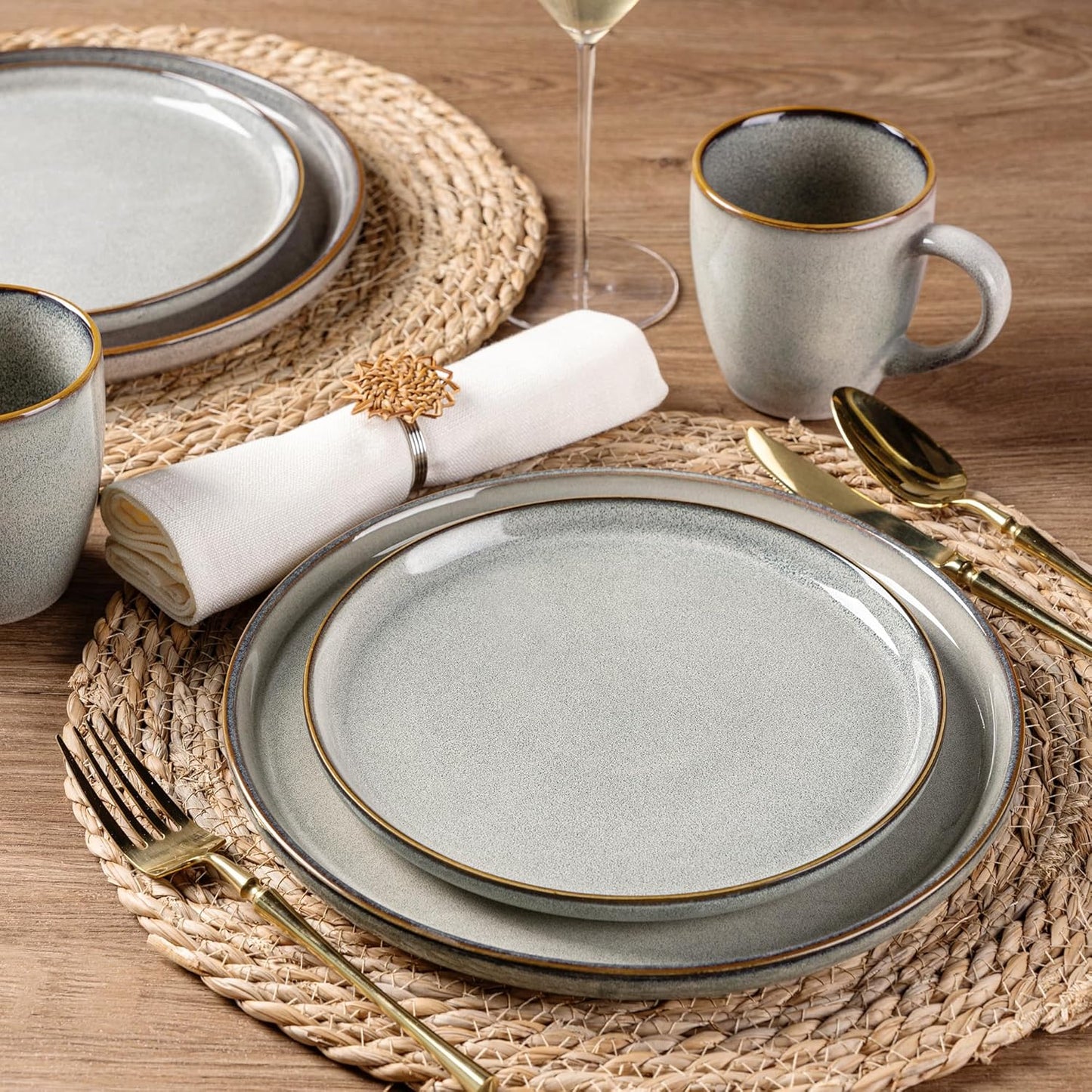 Ceramic Coffee Mug Set of 6, 12 Oz Stoneware Cups for Versatile Beverages, Lightweight and Dishwasher/Microwave Safe