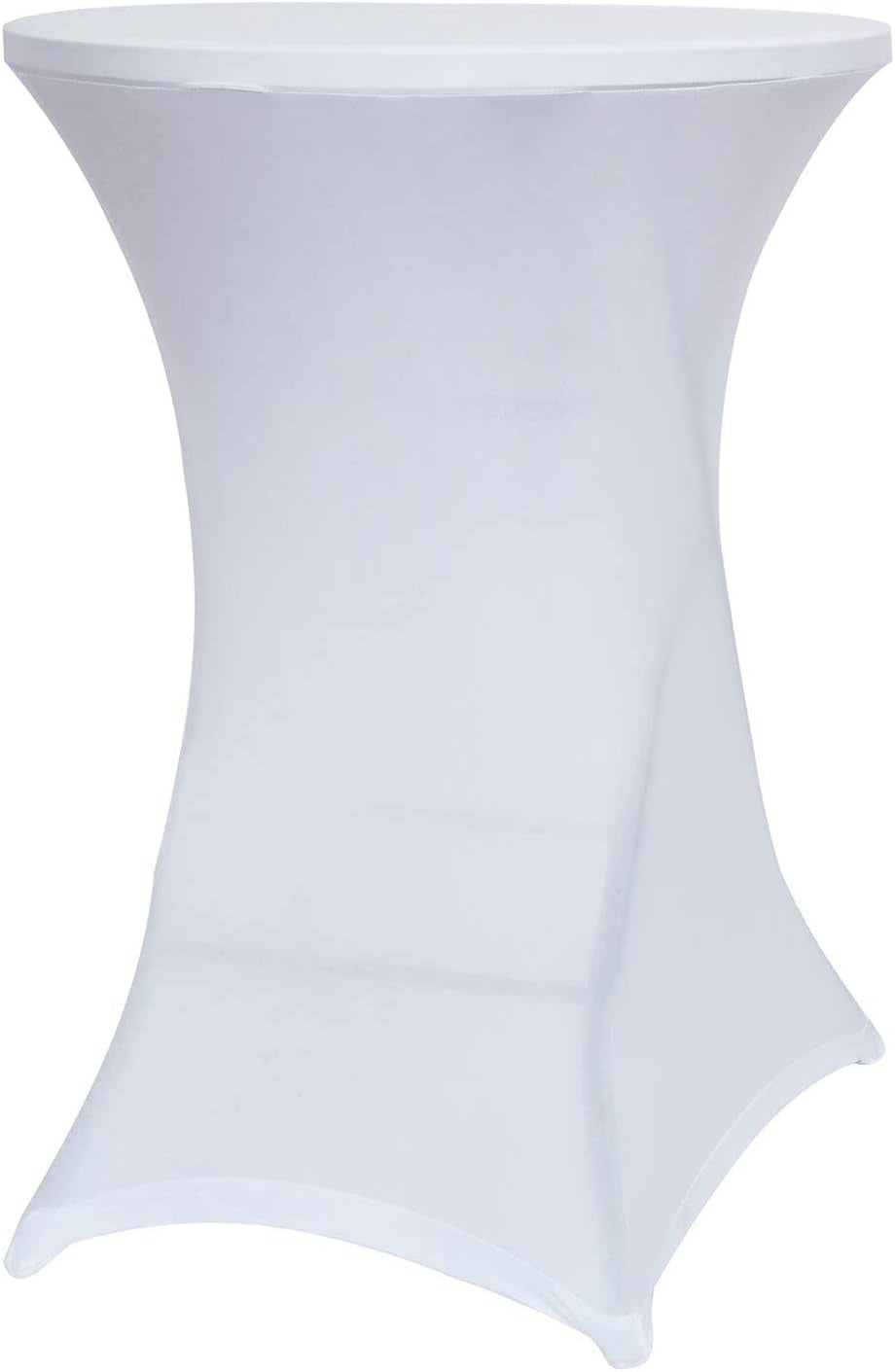 Cocktail Table Covers Stretch Spandex White Cocktail Table Cover Cloth for Wedding, Banquet and Party (30"-32" Diameter X 42" Height,2Pc)