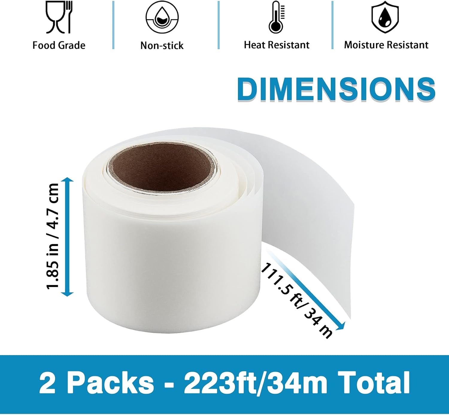 Cake Pan Liner Roll, Nonstick Pan Side Liner Baking Parchment Paper for round Square Oval Rectangular Bakeware, Healthy & Heavy Duty, Oil & Water Proof - 2 Pcs