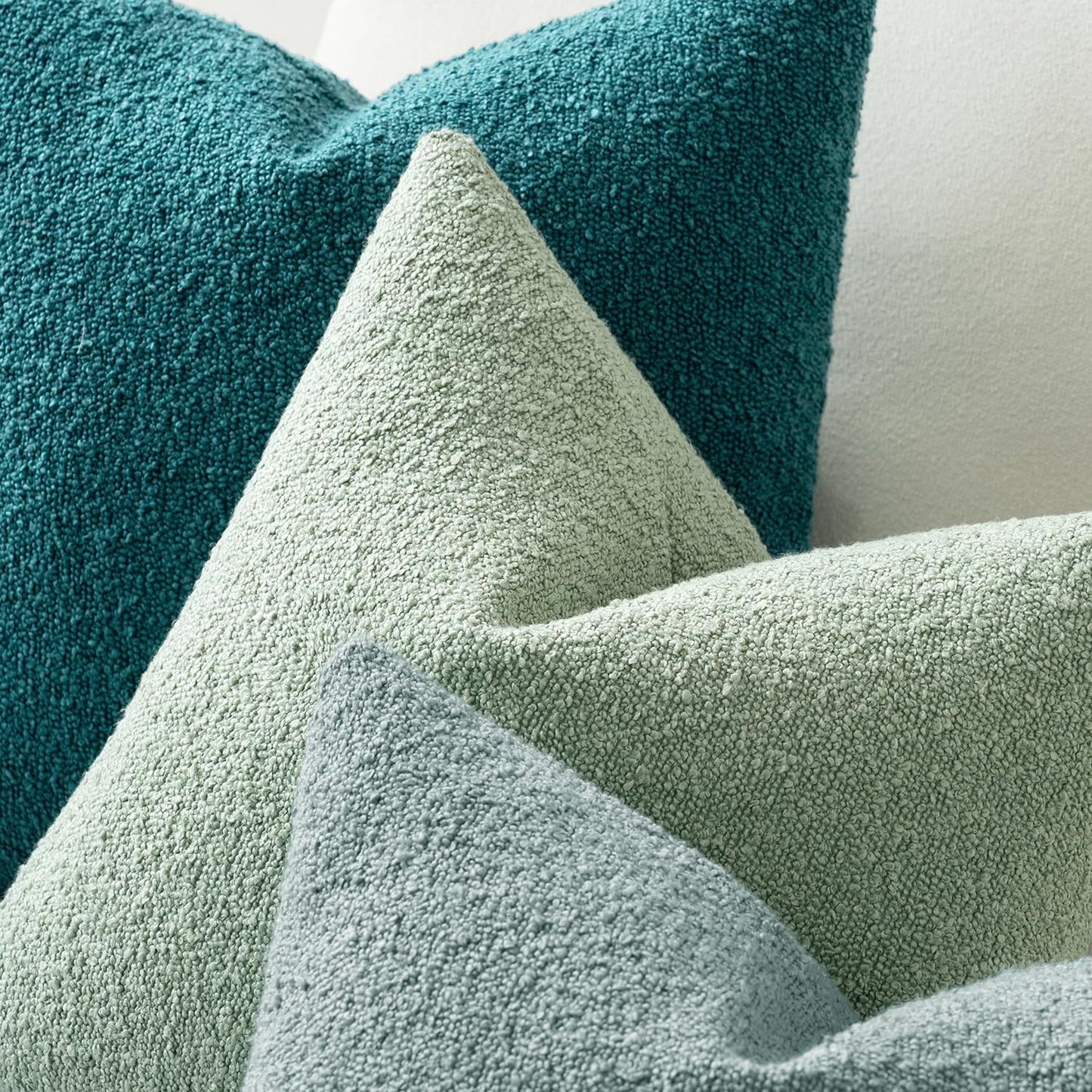 Textured Boucle Lumbar Throw Pillow Cover in Teal - Decorative Soft Cushion Case for Couch, Chair, and Bedroom - 12x20 Inch, Single Pack