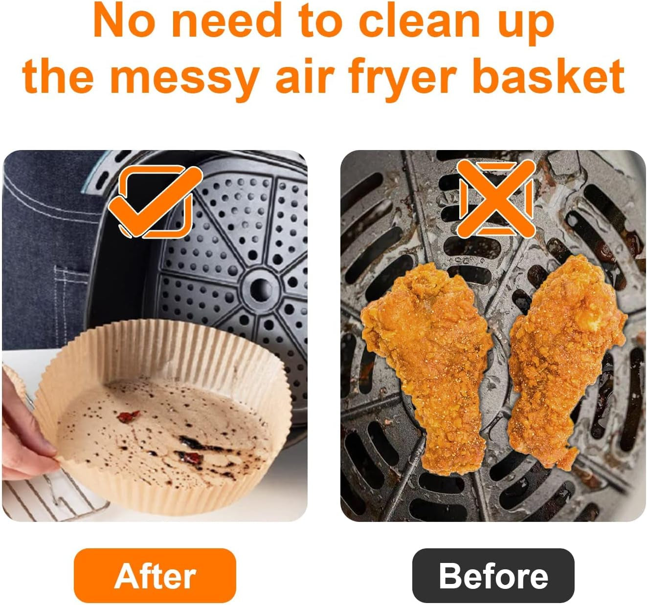 Mini Air Fryer Liners for 2Qt Air Fryer, 100 Pcs Non-Stick Air Fryer Parchment Paper Pads Air Fryer Liners Compatible with Ninja AF080 Mini, COSORI 2.1, Instant Vortex 2-QT, CHEFMAN Small