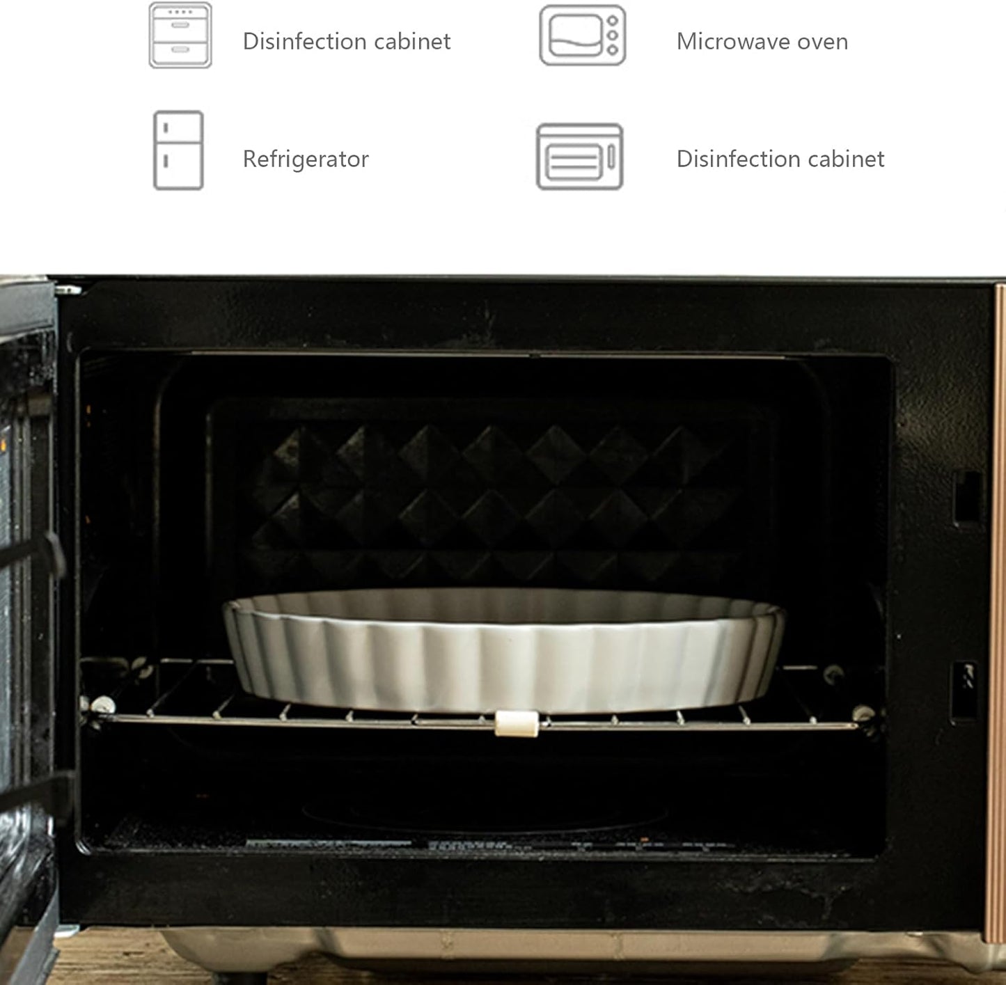 White round Porcelain Quiche Pan -Non-Stick- Perfect for Baking Tart Pies and Chicken Pot Pie-Dishwasher,Dish Microwave and Oven Safe (9Inch)