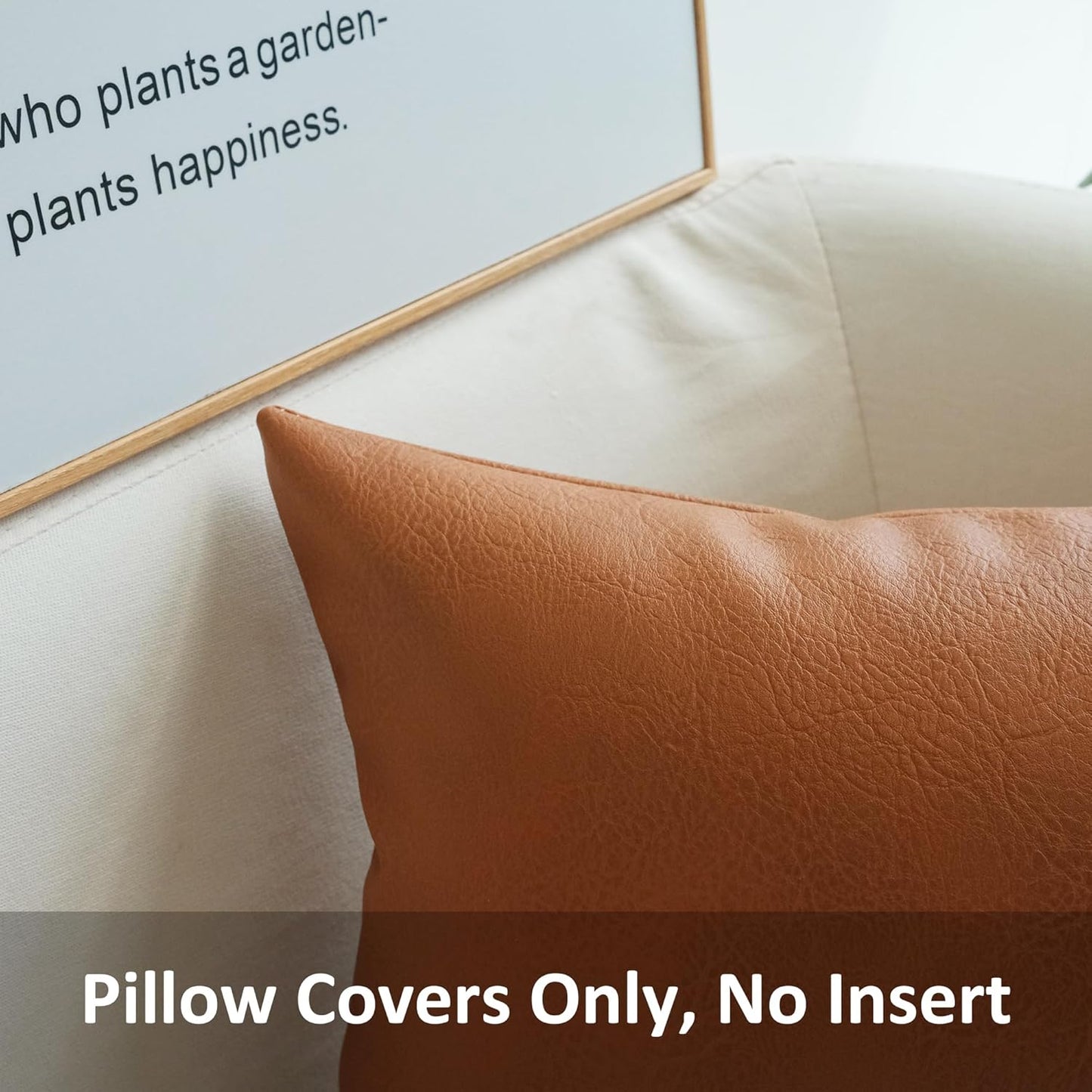 Modern Leather Throw Pillow Cover for Couch Sofa Bed 12 X 20 Inch 100% Faux Leather