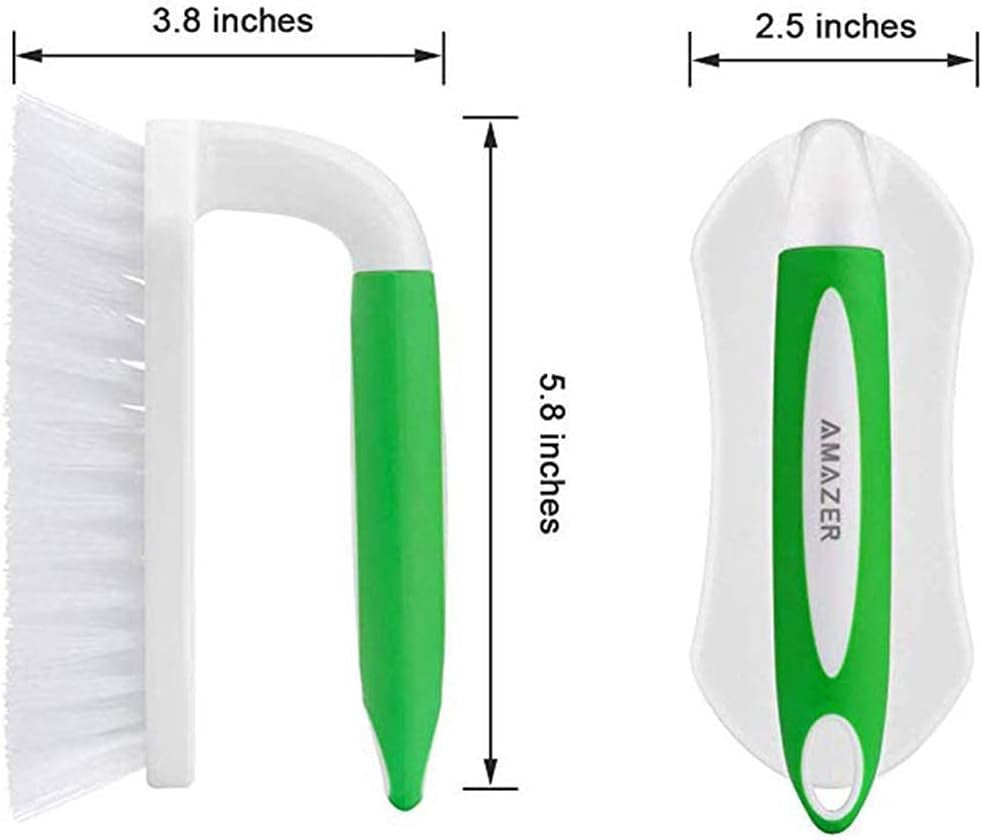Scrub Brush Comfort Grip & Flexible Stiff Bristles and 72X72 Inches PEVA 3G Shower Curtain Liner