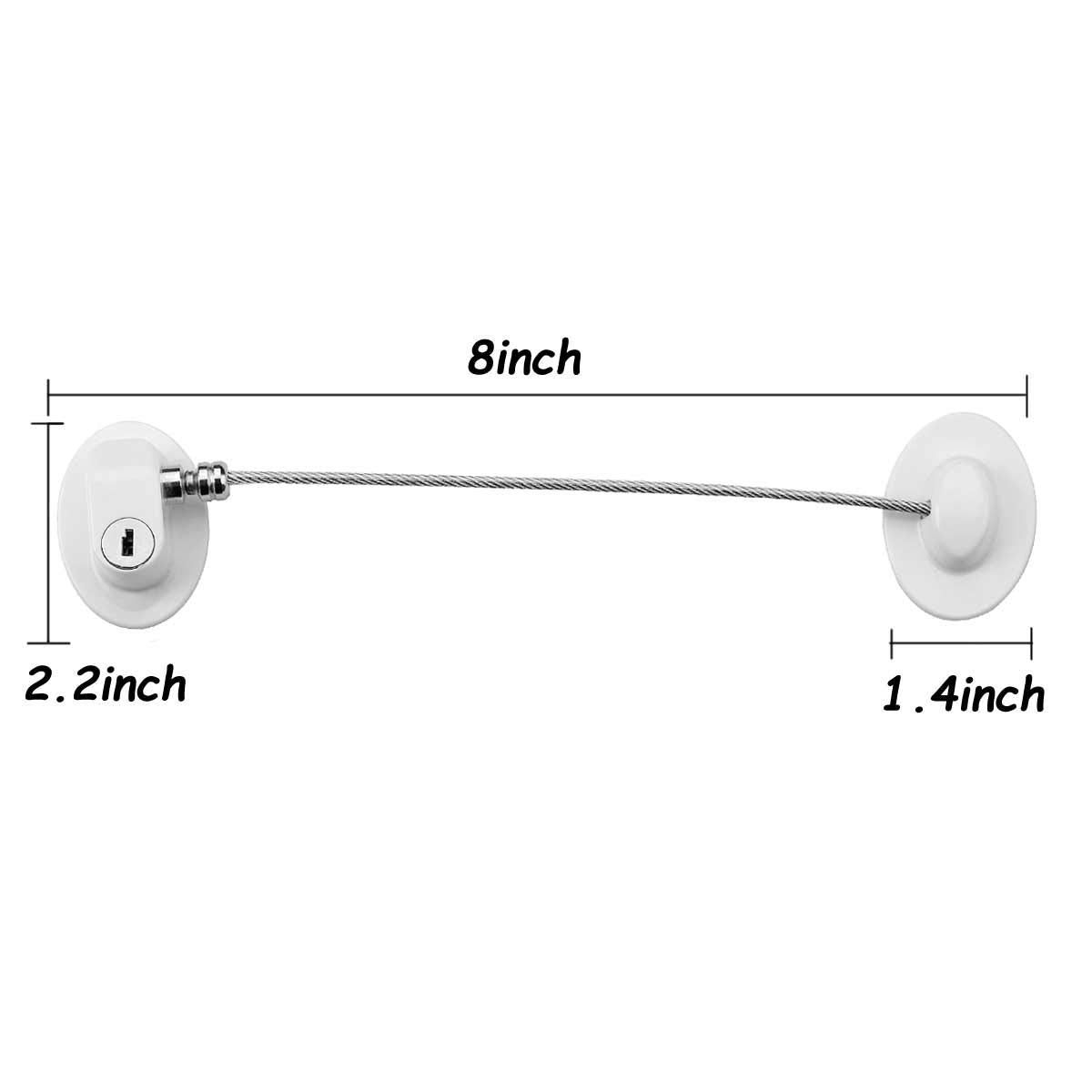 6 Pack Refrigerator Locks with 12 Keys,Child Safety Fridge,Refrigerator Lock Combination,Mini Fridge,File Drawer,Toilet Seat Lock with Strong Adhesive (White)