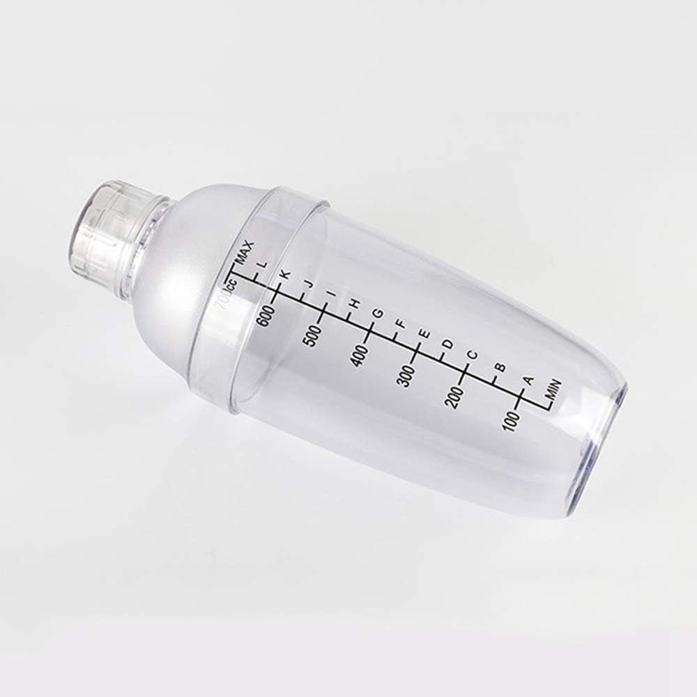 Plastic Cocktail Shaker, Hand Drink Mixer Boba Tea Shaker Cup with Scales,Bar Tool Transparent (24 Oz / 700Cc)
