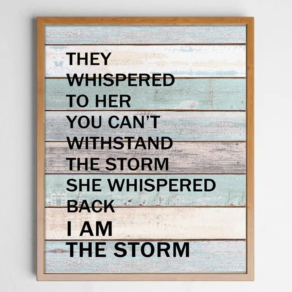You Are the Storm, Strong Women Quote Wall Art, Motivational Print for Bedroom or Office, Inspirational Gift, (8X10 INCH)