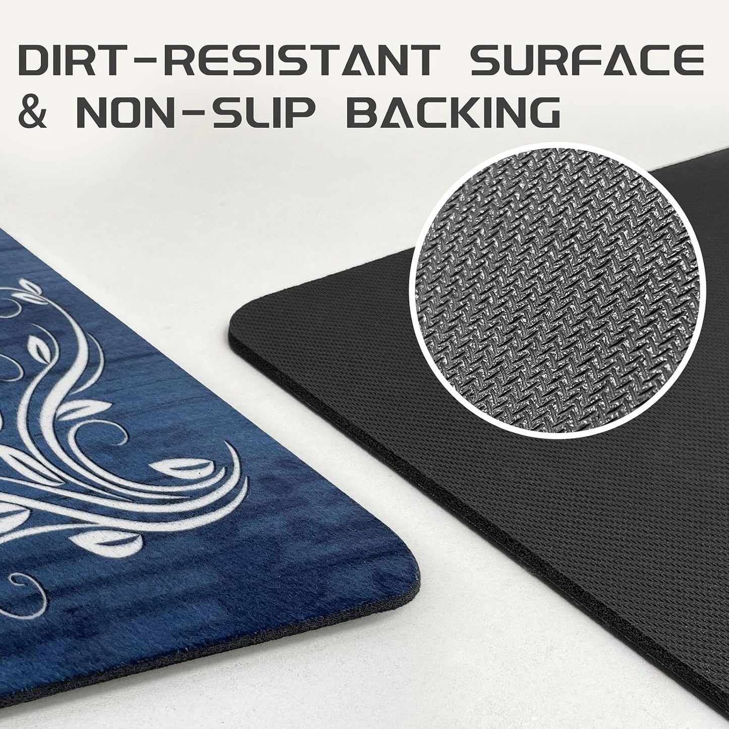 Laundry Room Rug Runner 20"X48" Non Slip Waterproof Laundry Mats for Laundry Room Decor Washable Floor Farmhouse Laundry Rug for Mudroom, Washroom, Bathroom, Navy Blue