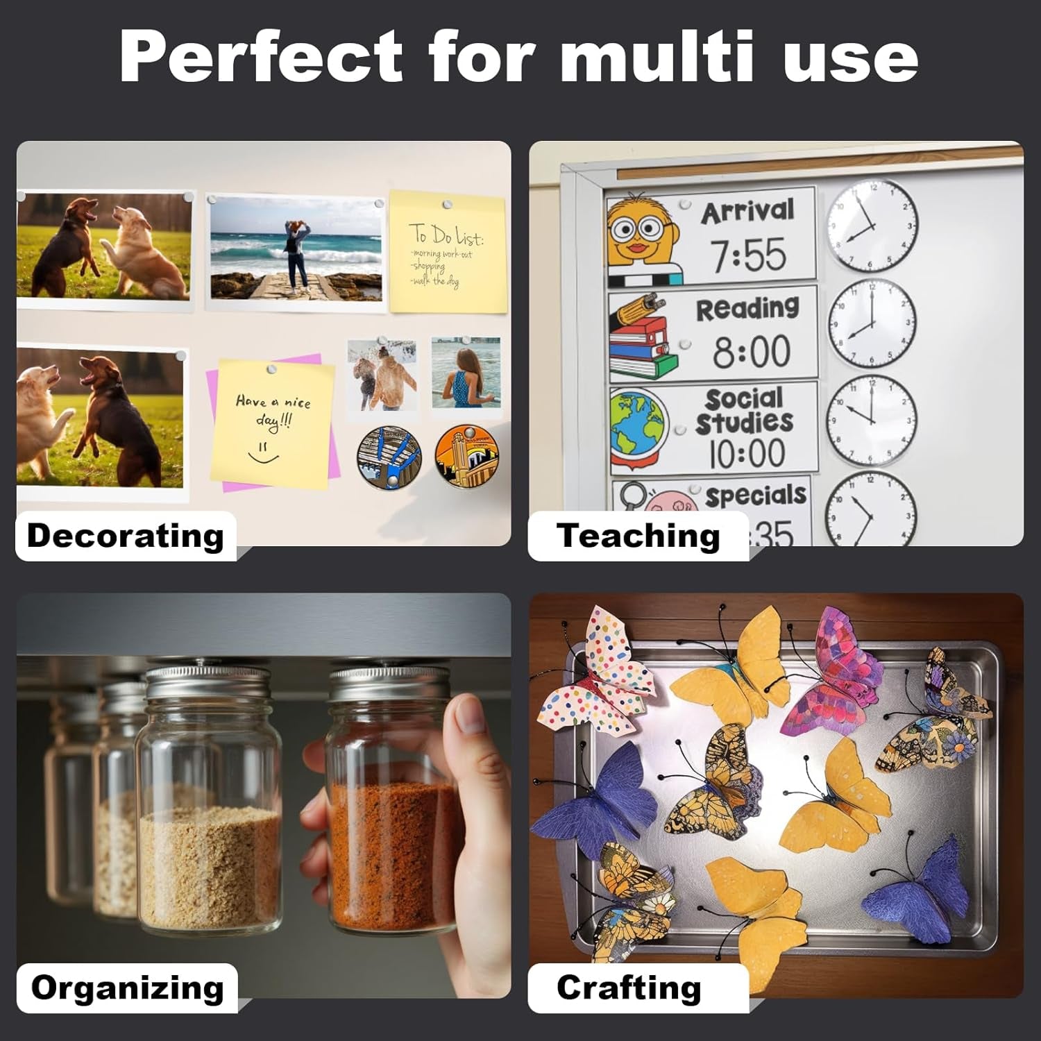 45 Pcs Refrigerator Magnets, 6X2Mm Small round Fridge Magnets, Multi-Use Premium Neodymium Office Magnets for Fridge, Whiteboard, Billboard in Home, Kitchen, Office and School (Silver)