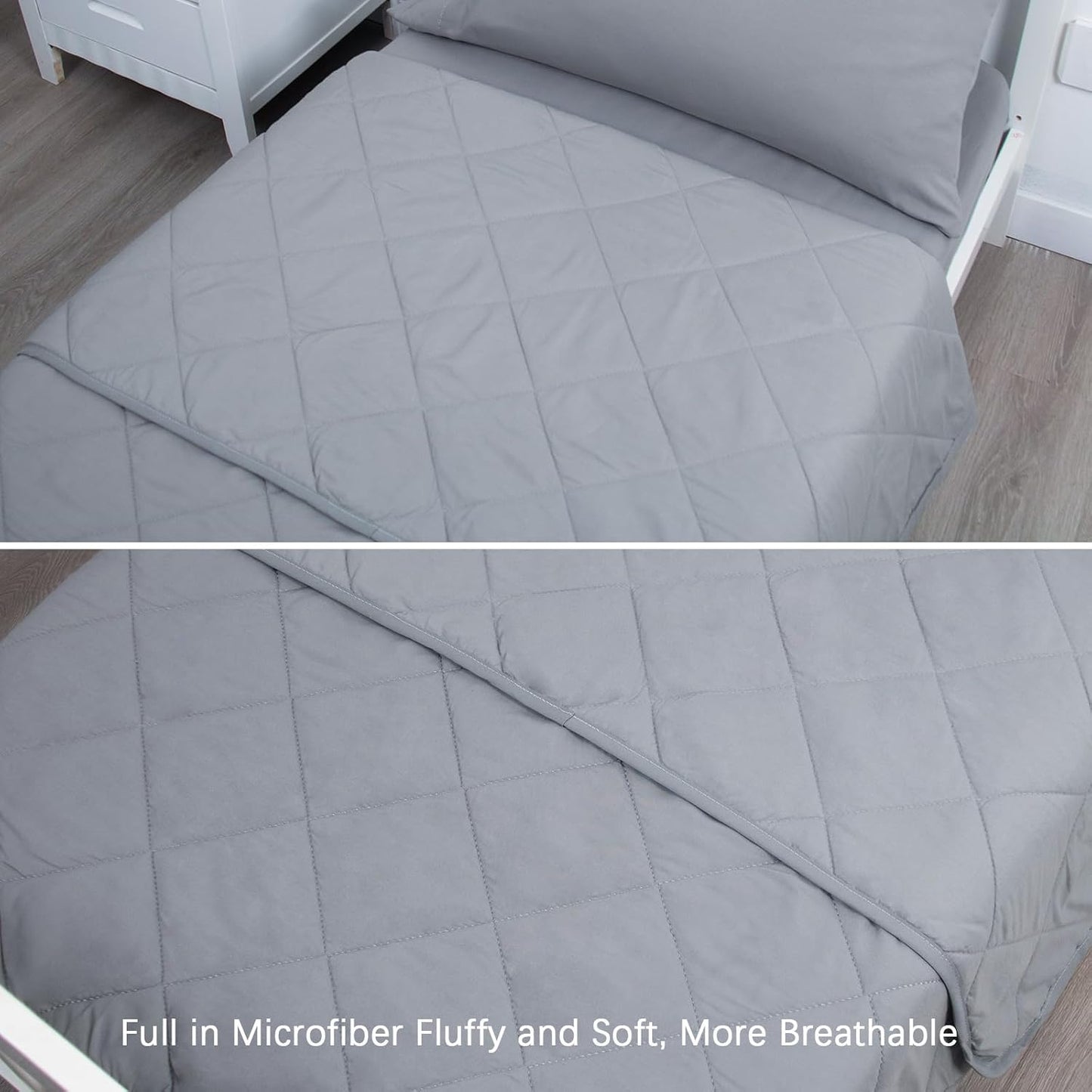 4 Piece Toddler Bedding Set,Ultra Soft and Breathable Crib Bedding Set,Includes Quilted Comforter,Fitted Sheet,Flat Top Sheet and Envelope Pillowcase for Boys and Girls,Grey